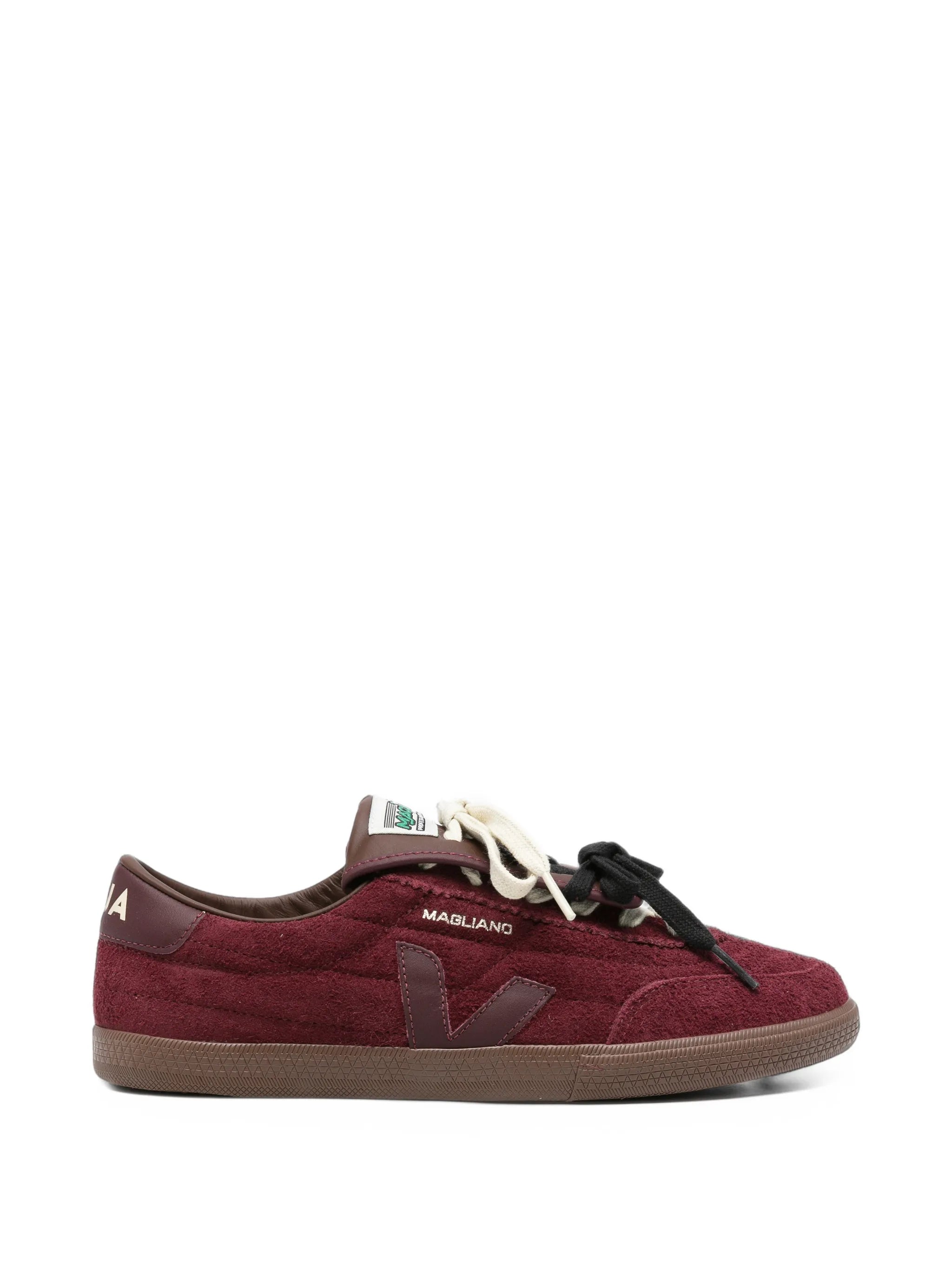 x Magliano suede logo-patch sneakers