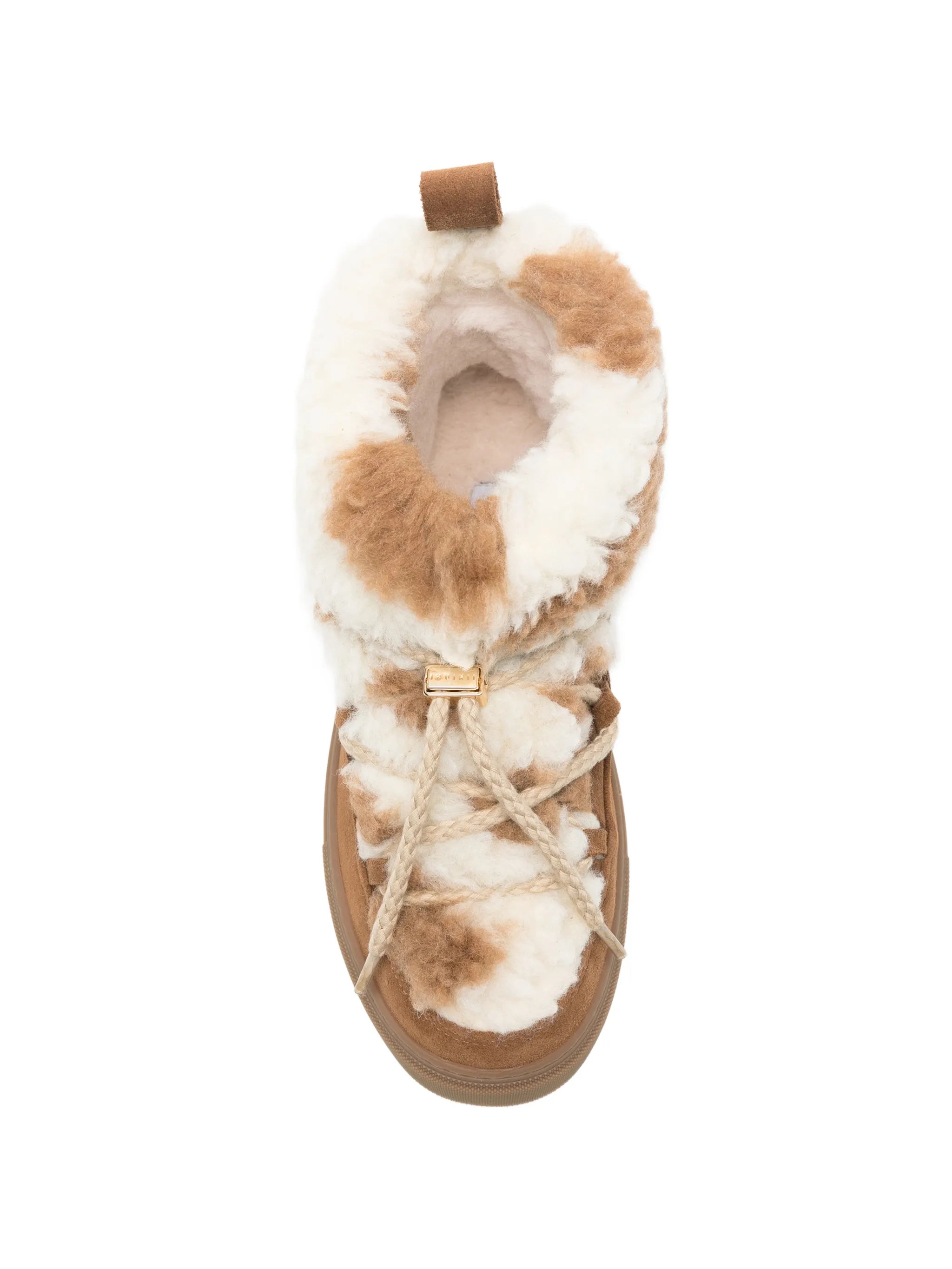 Teddy shearling-trim ankle boots