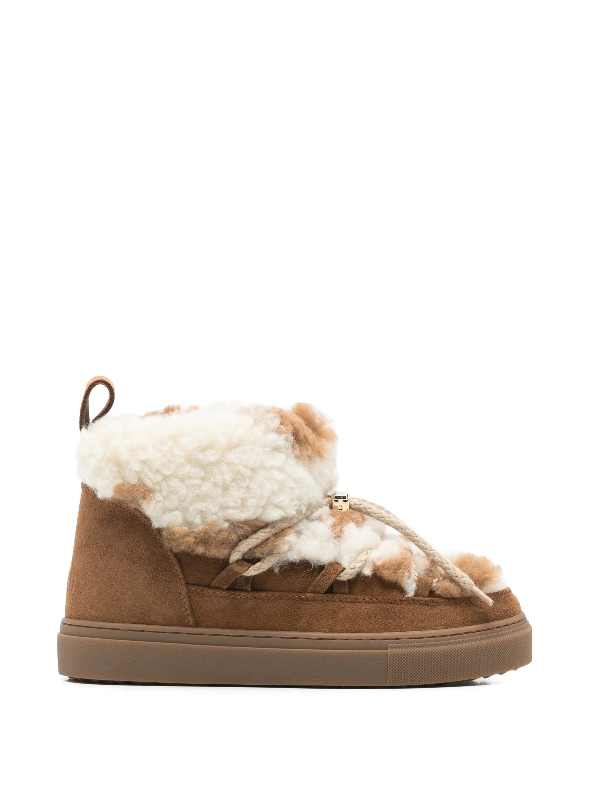 Teddy shearling-trim ankle boots