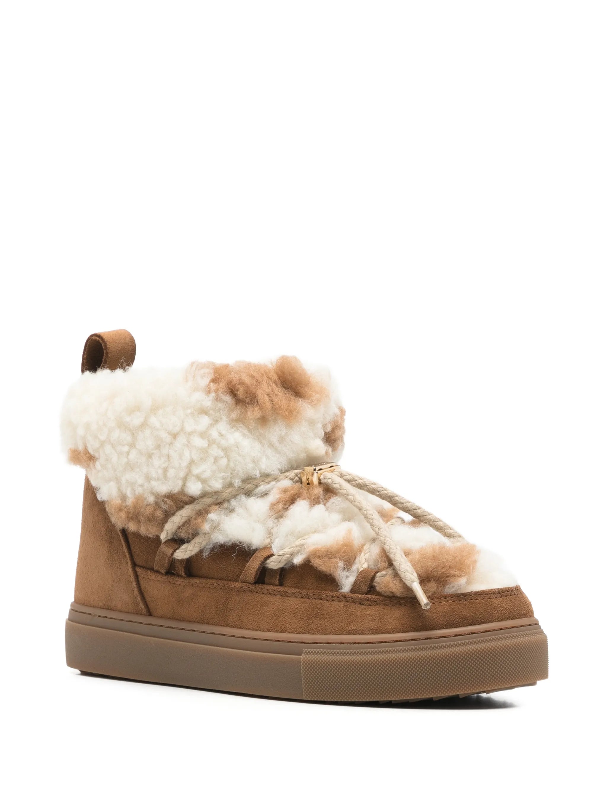 Teddy shearling-trim ankle boots