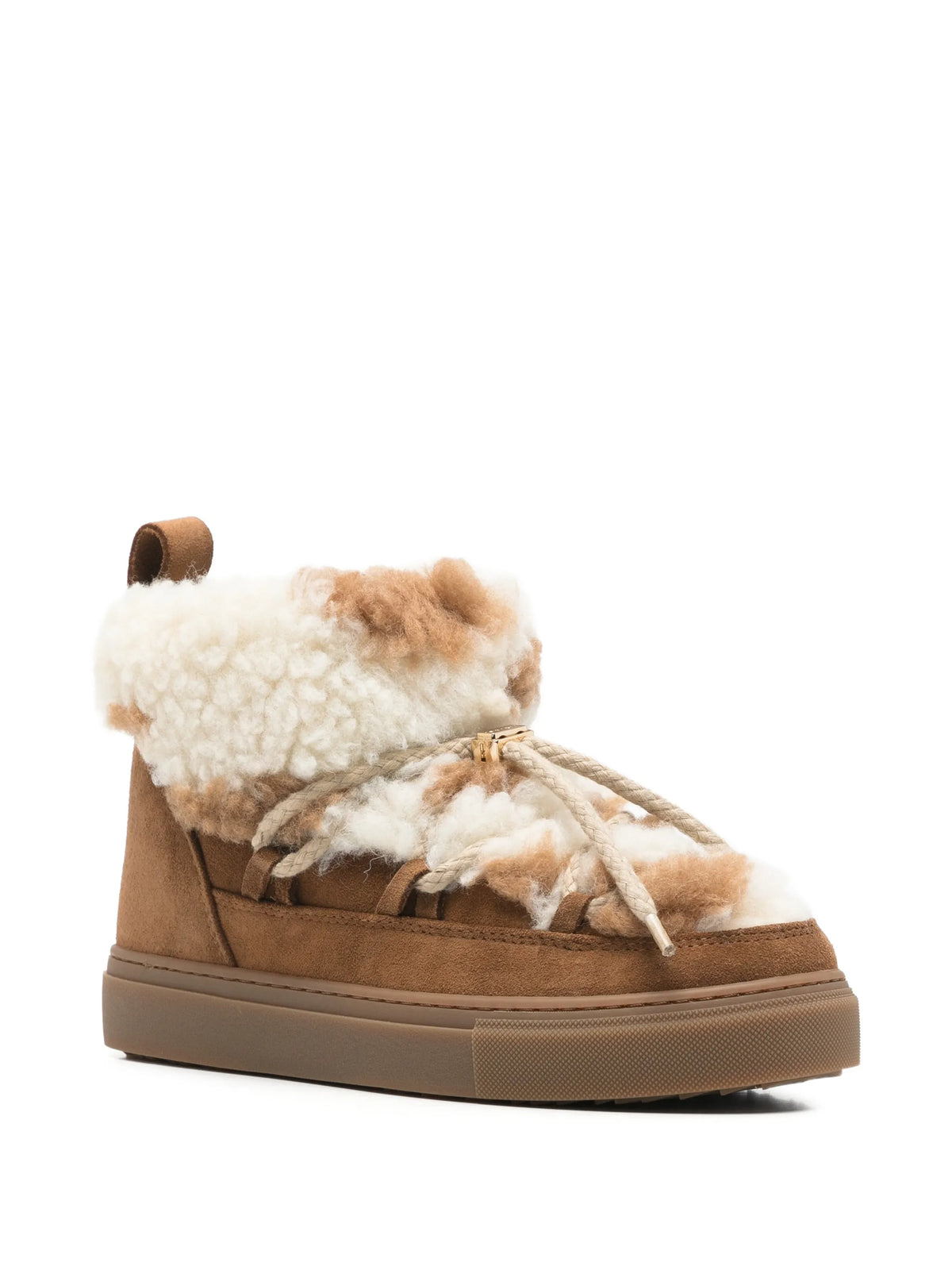 Teddy shearling-trim ankle boots