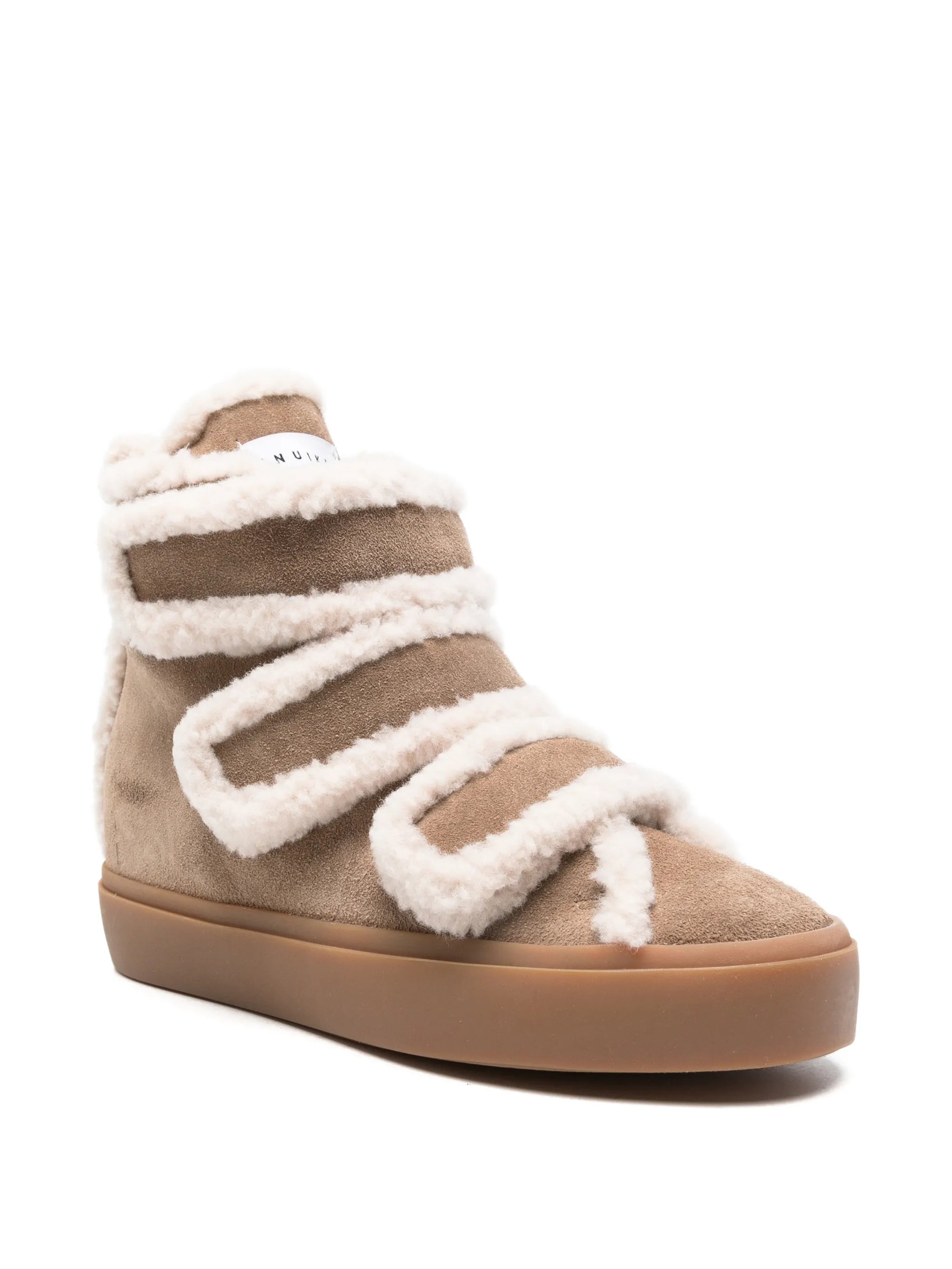 shearling touch-strap ankle boots