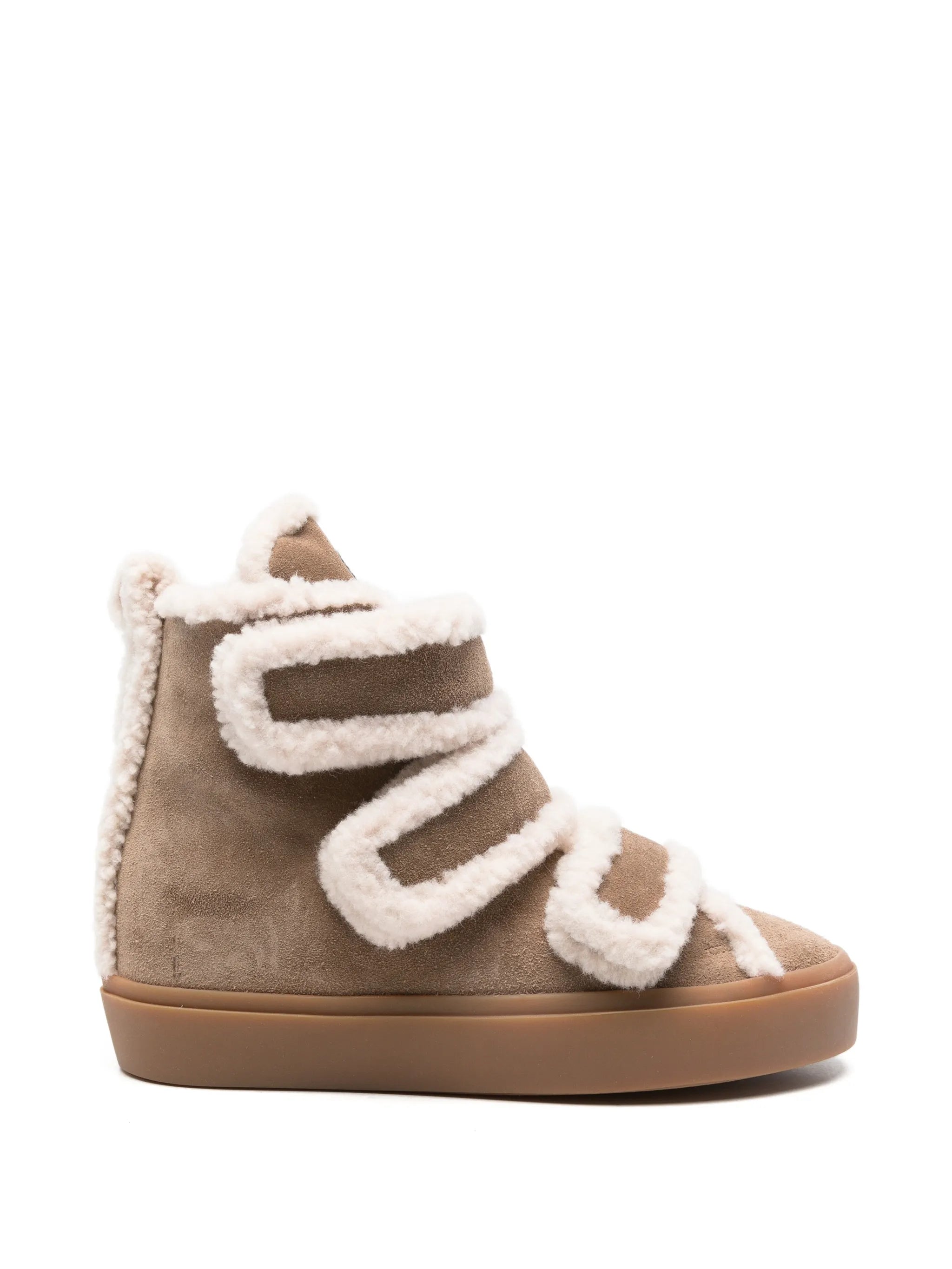 shearling touch-strap ankle boots