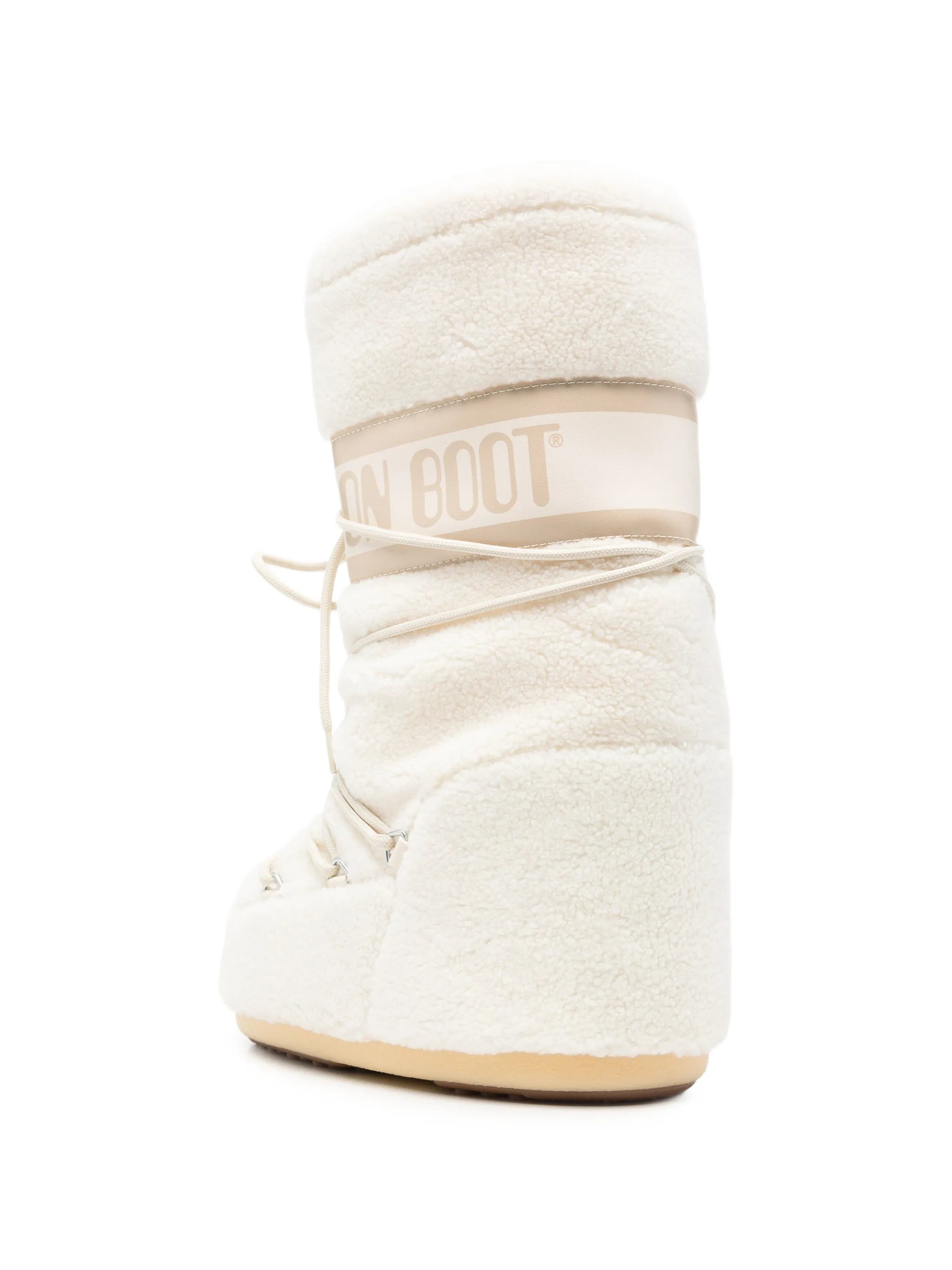 fleece-texture lace-up boots