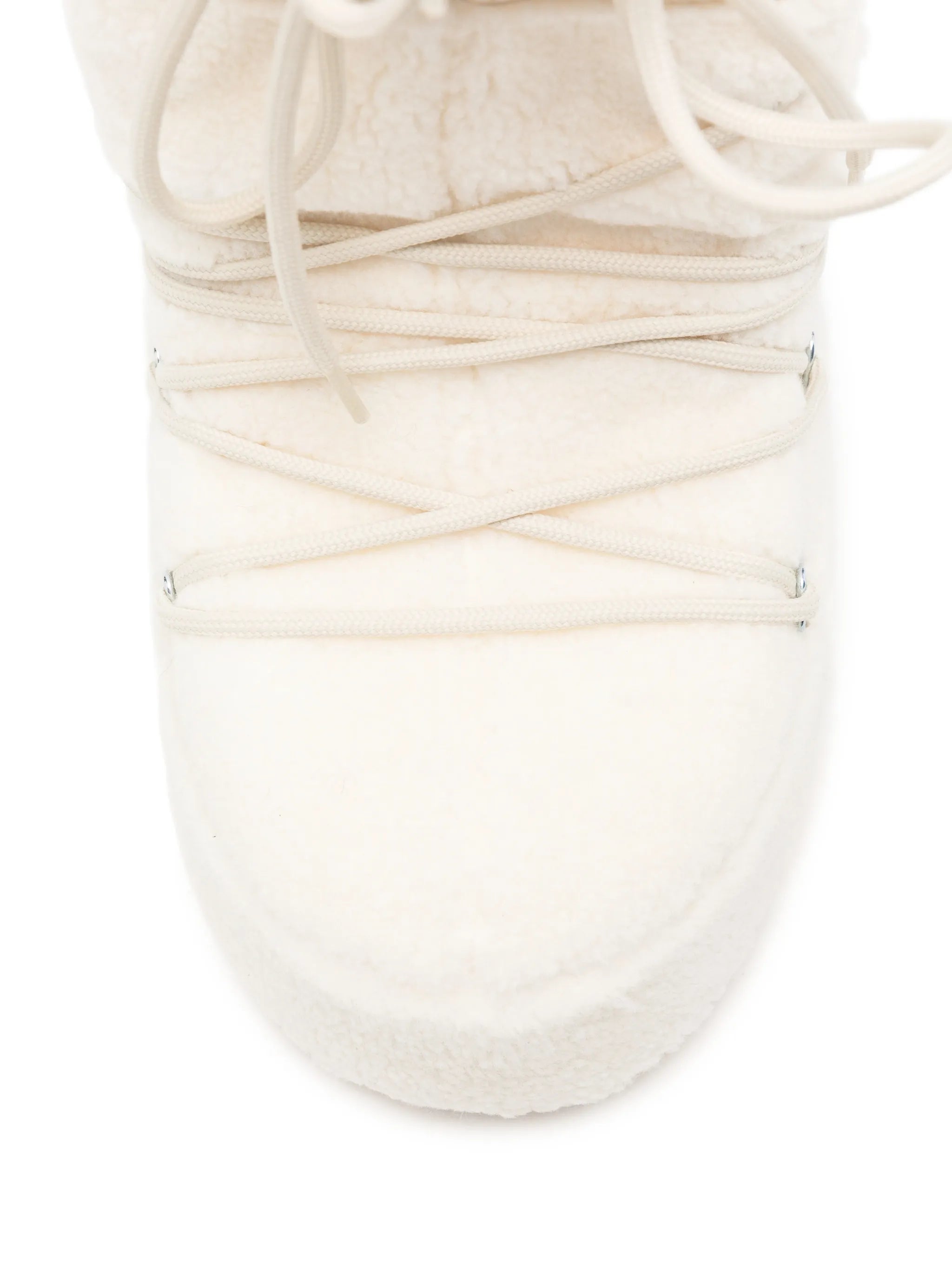 fleece-texture lace-up boots