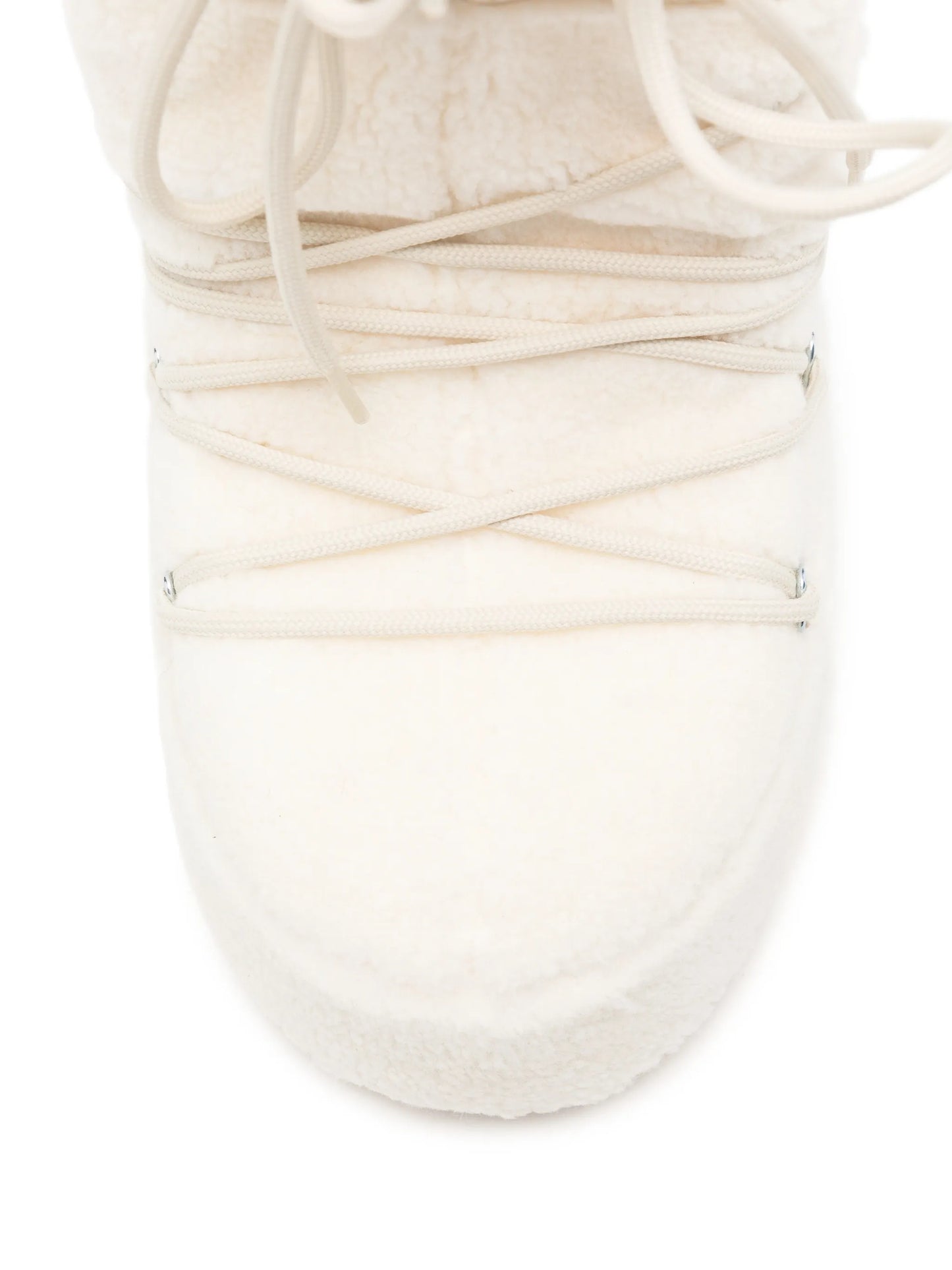 fleece-texture lace-up boots