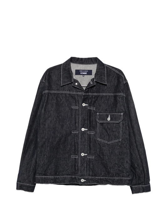 contrast-stitch denim jacket