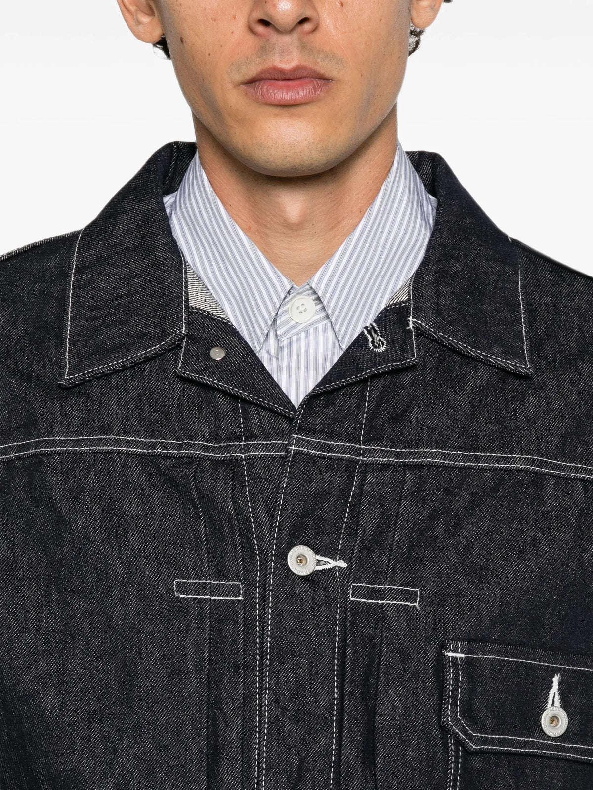 contrast-stitch denim jacket