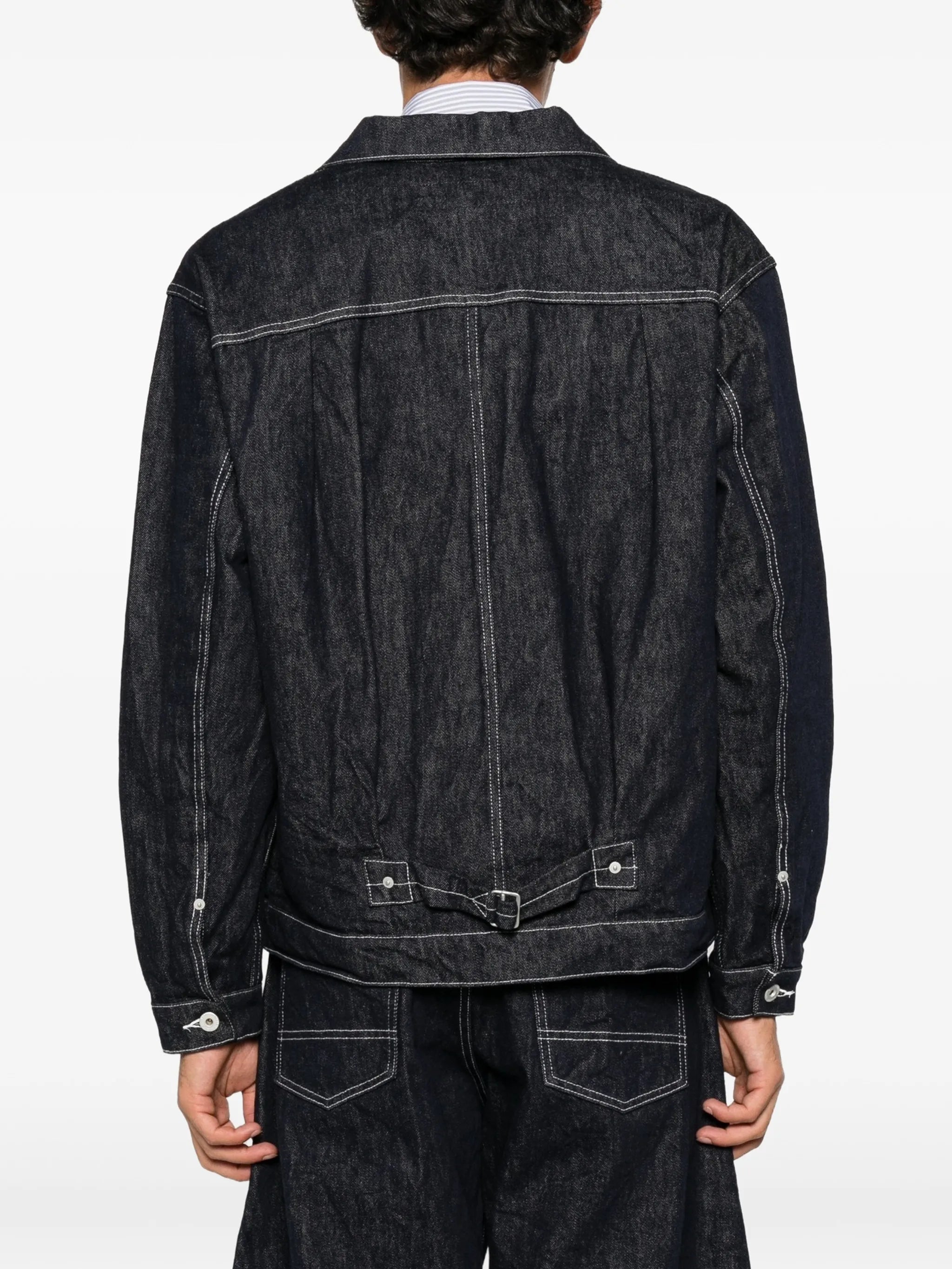 contrast-stitch denim jacket
