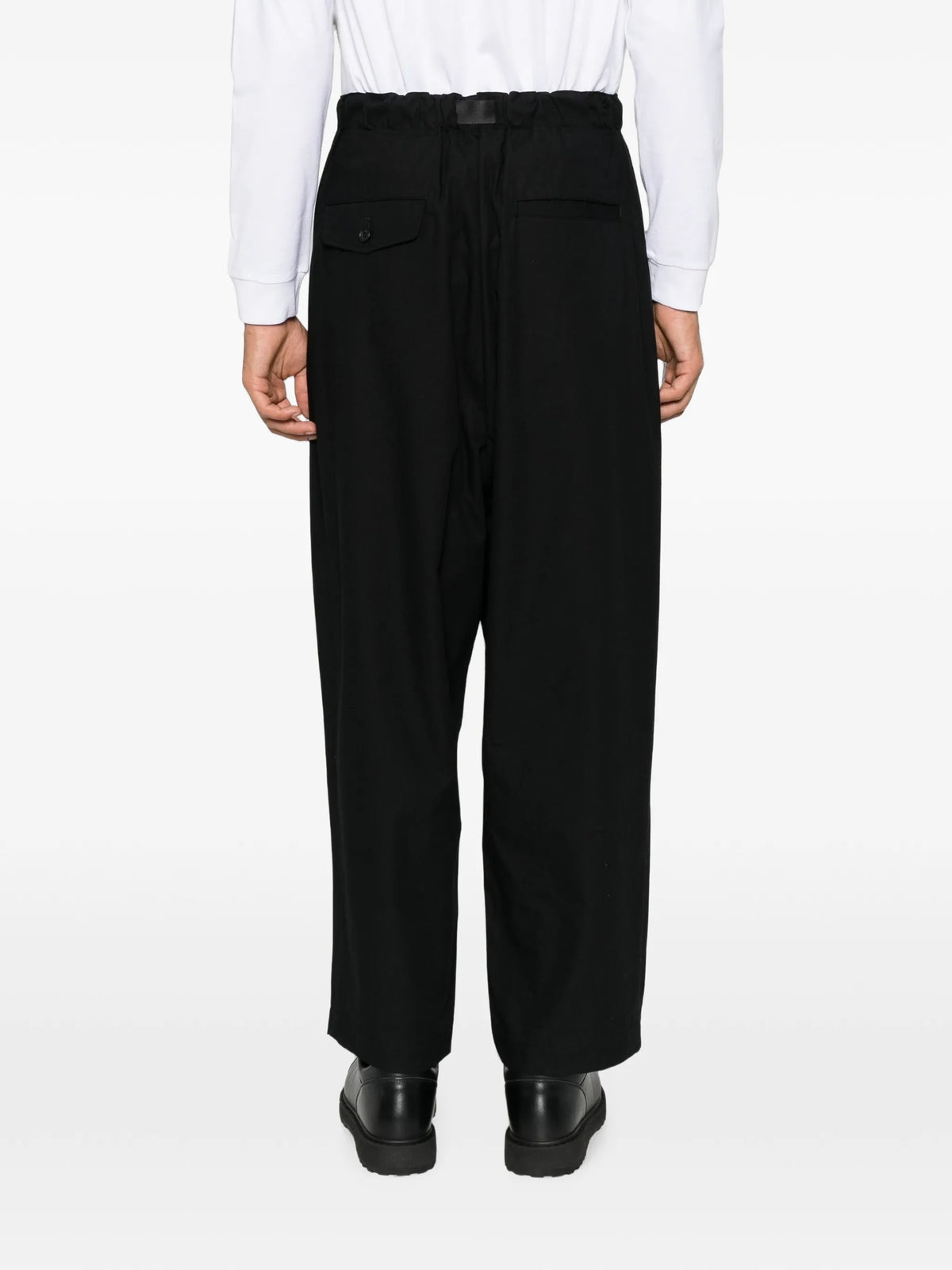 belted straight-leg trousers