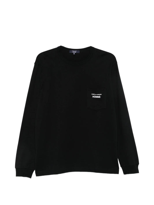 logo-print pocket T-shirt