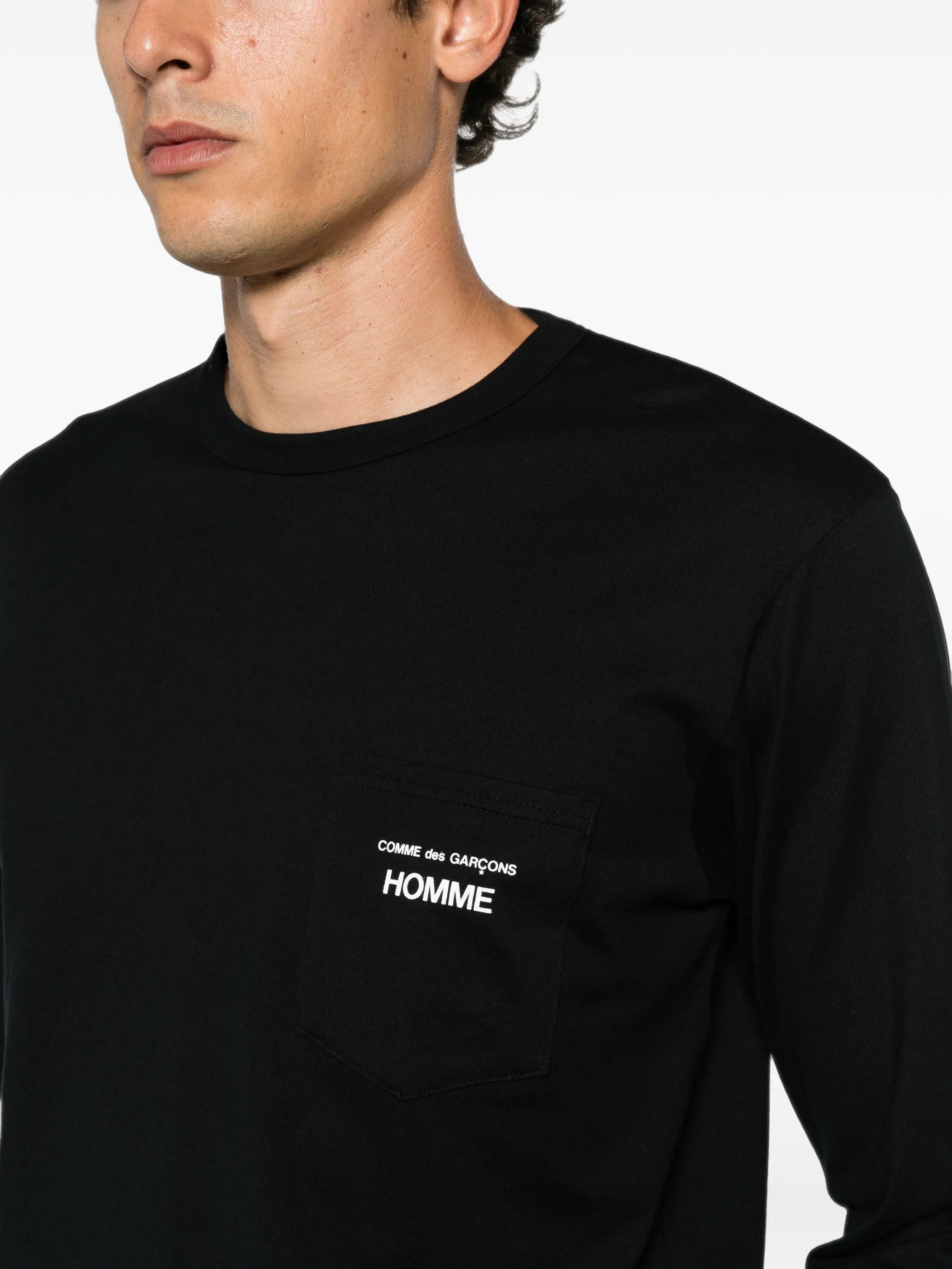 logo-print pocket T-shirt