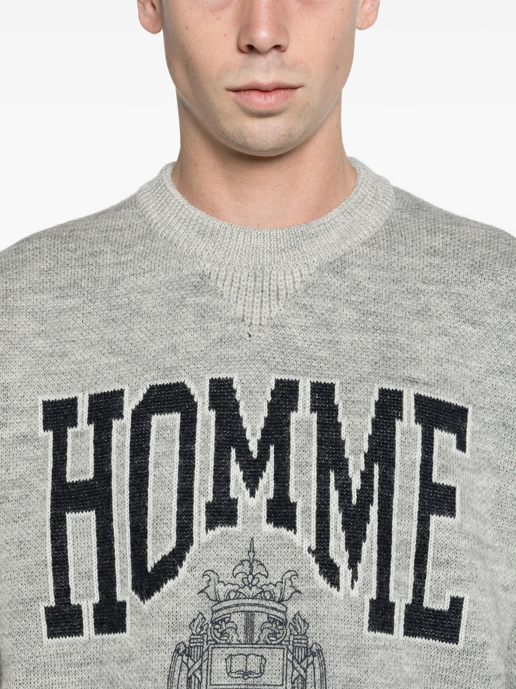 crest jacquard sweater