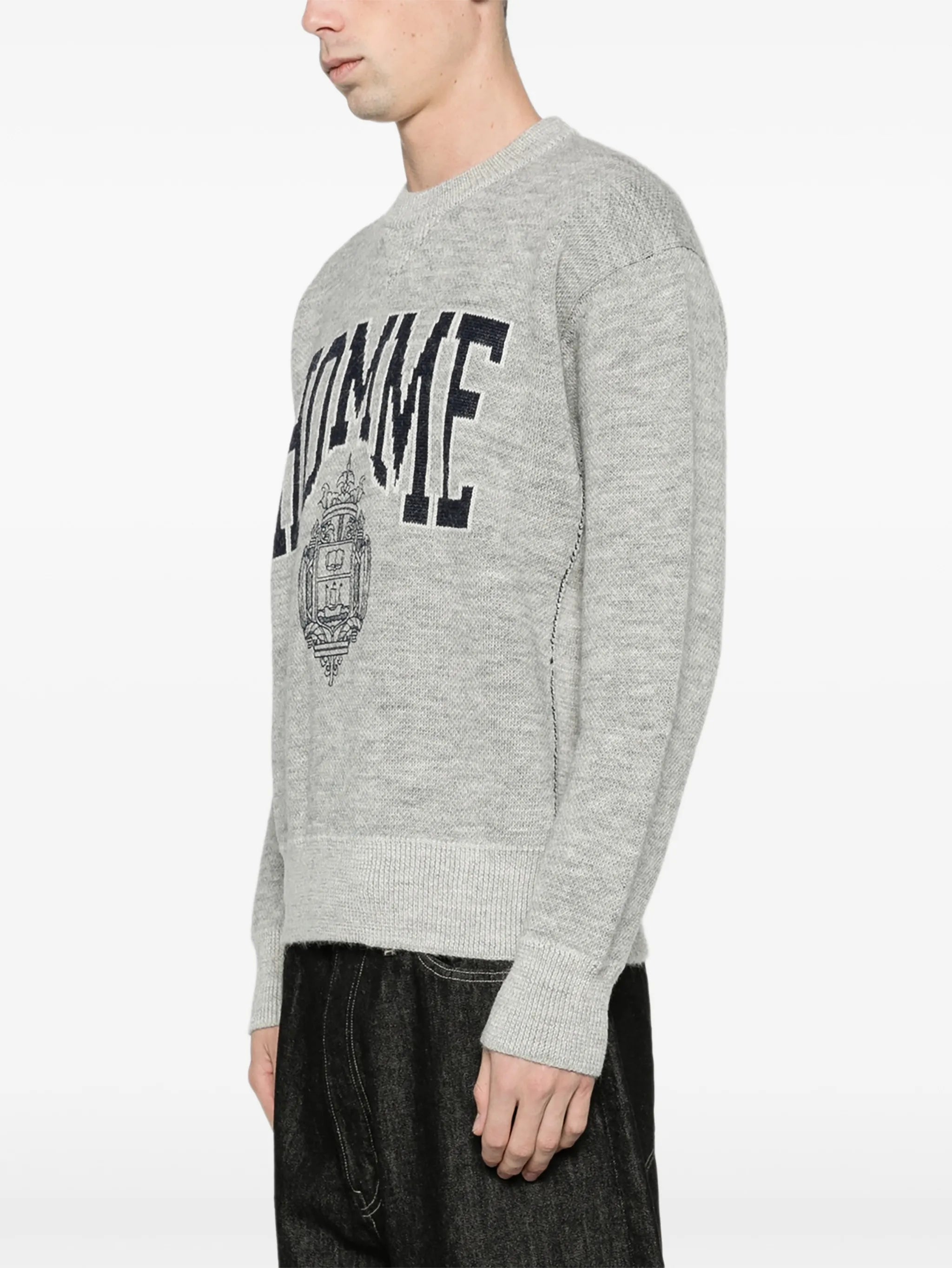 crest jacquard sweater