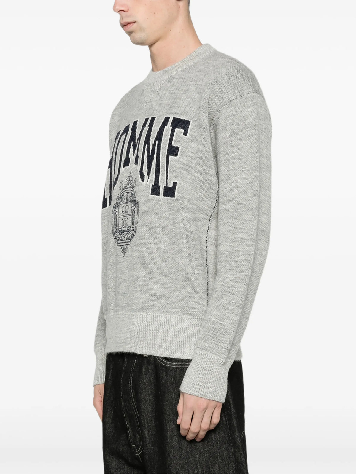 crest jacquard sweater