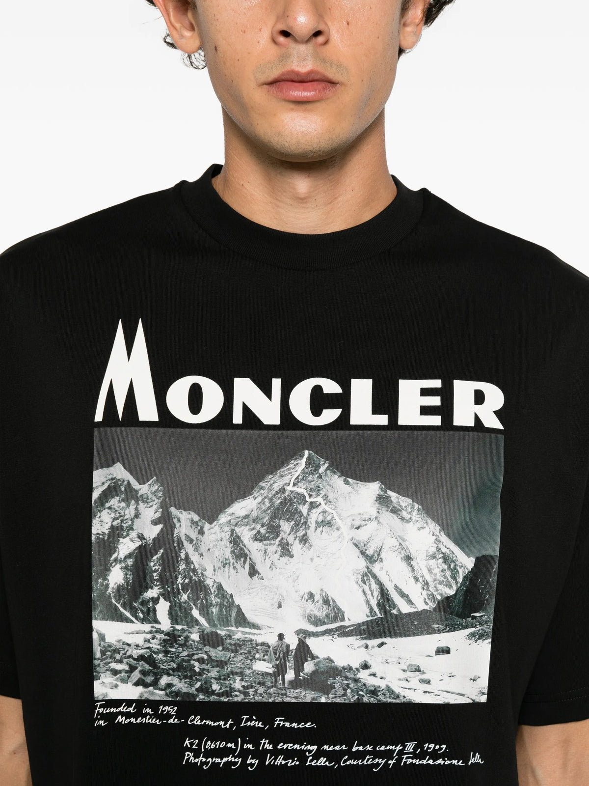 Re-Icon mountain-print logo-patch T-shirt