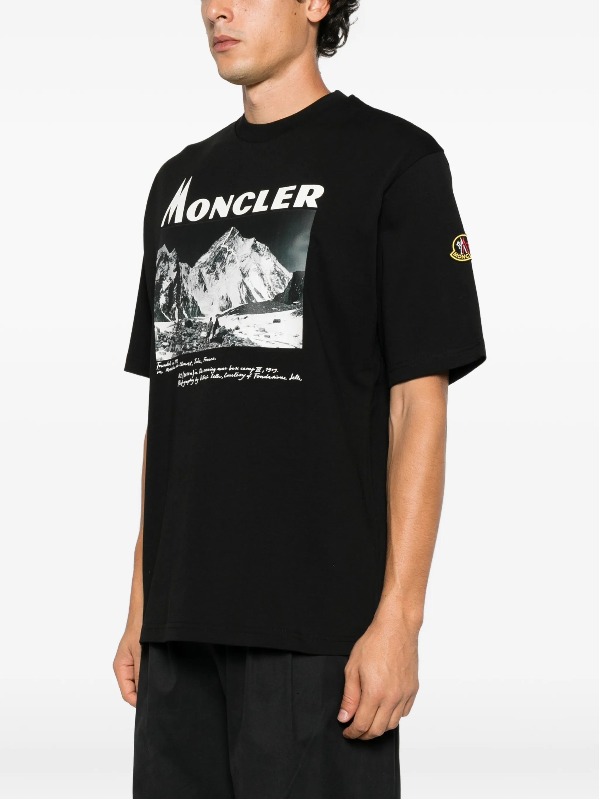 Re-Icon mountain-print logo-patch T-shirt