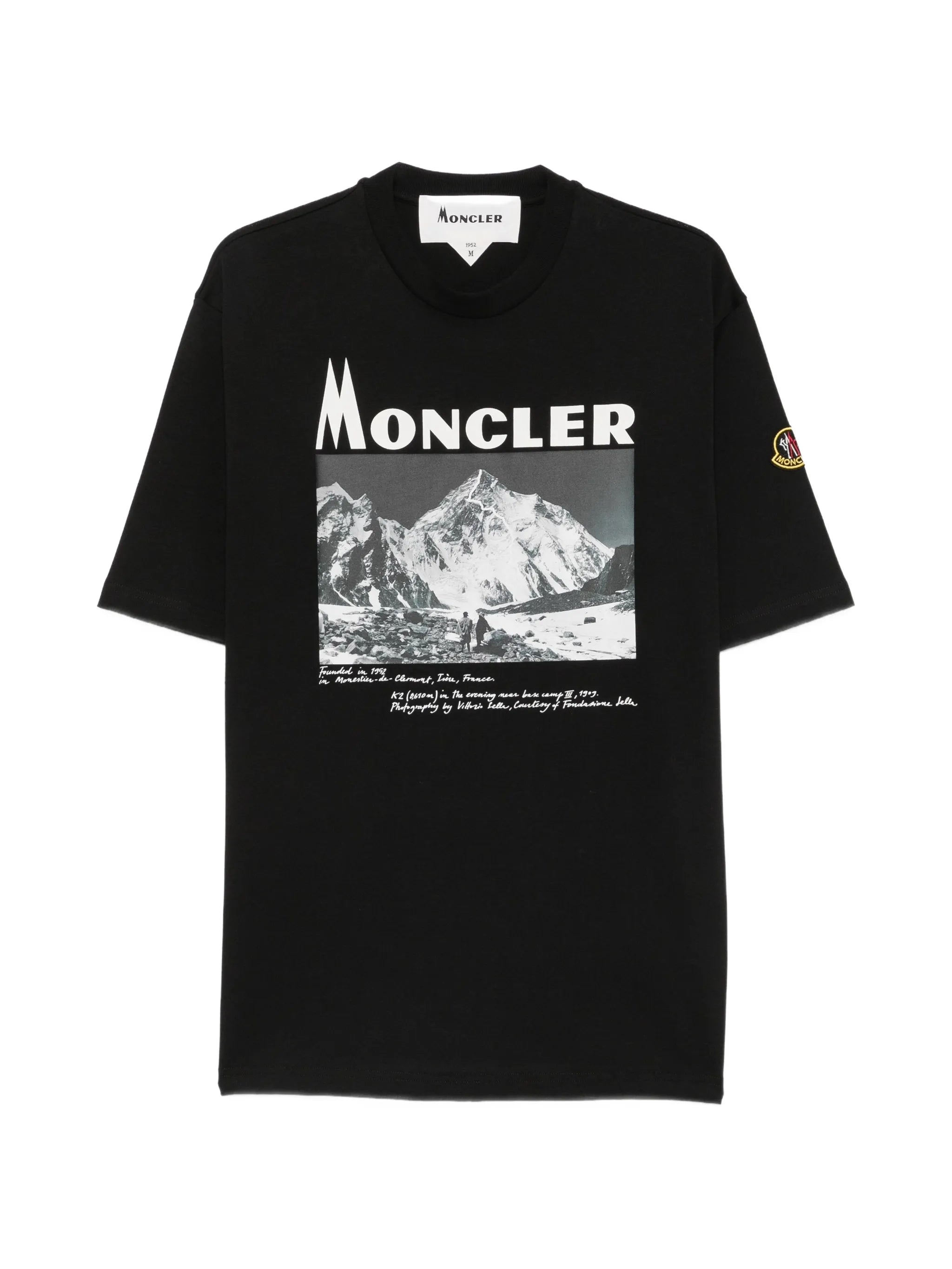 Re-Icon mountain-print logo-patch T-shirt