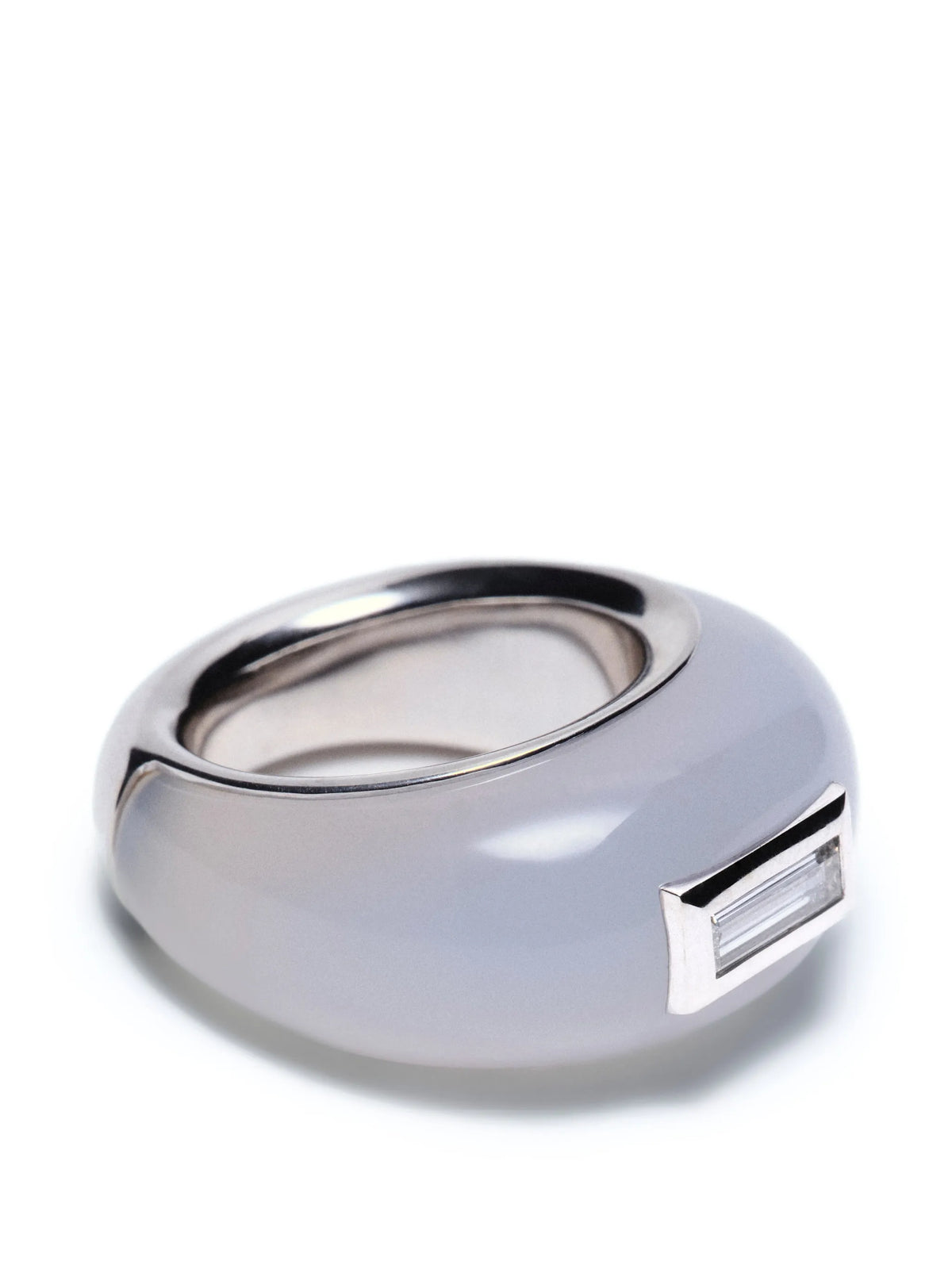 Marguerite chalcedony and diamond ring