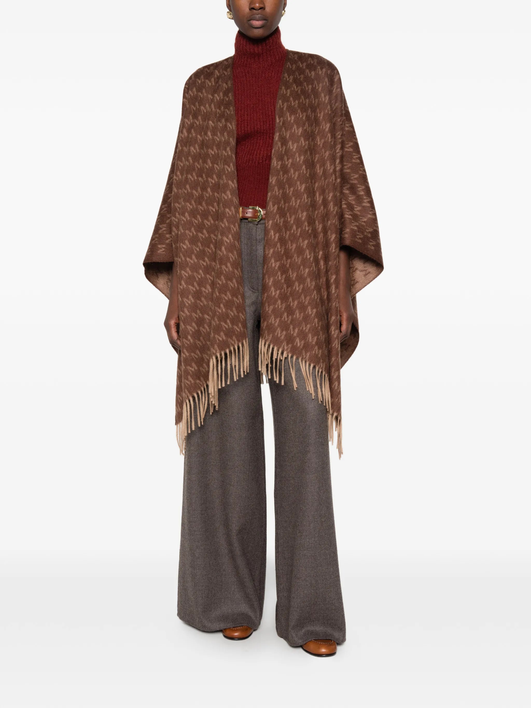 Falange logo-jacquard shawl