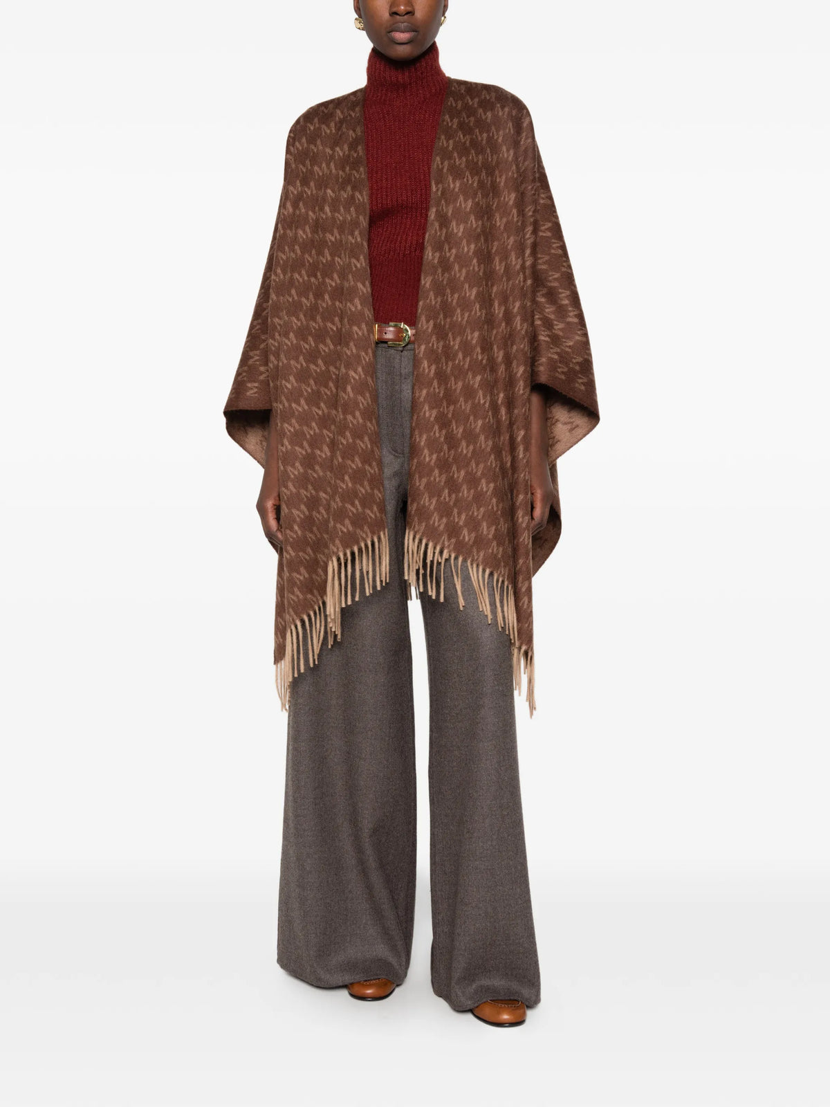 Falange logo-jacquard shawl