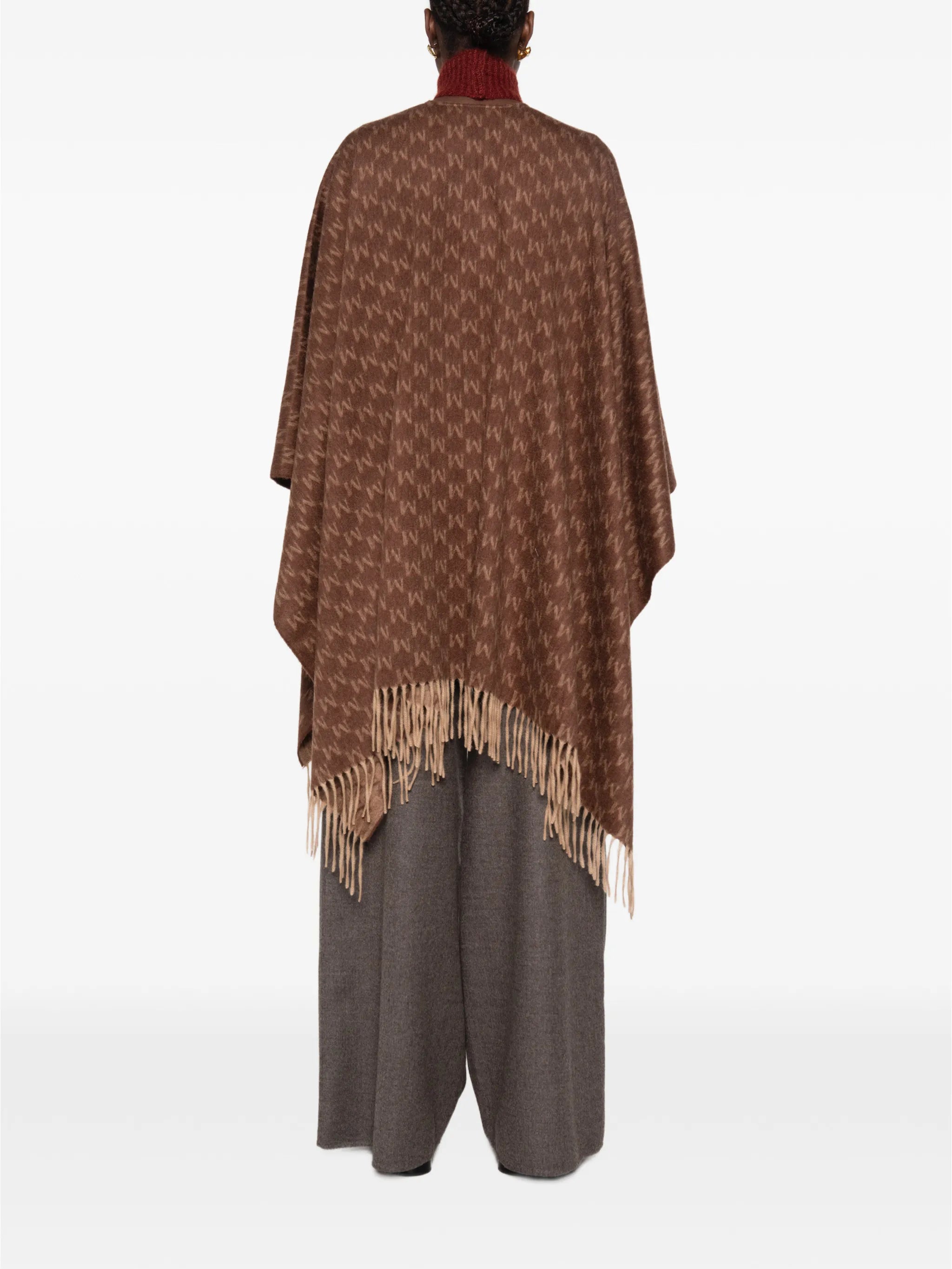 Falange logo-jacquard shawl