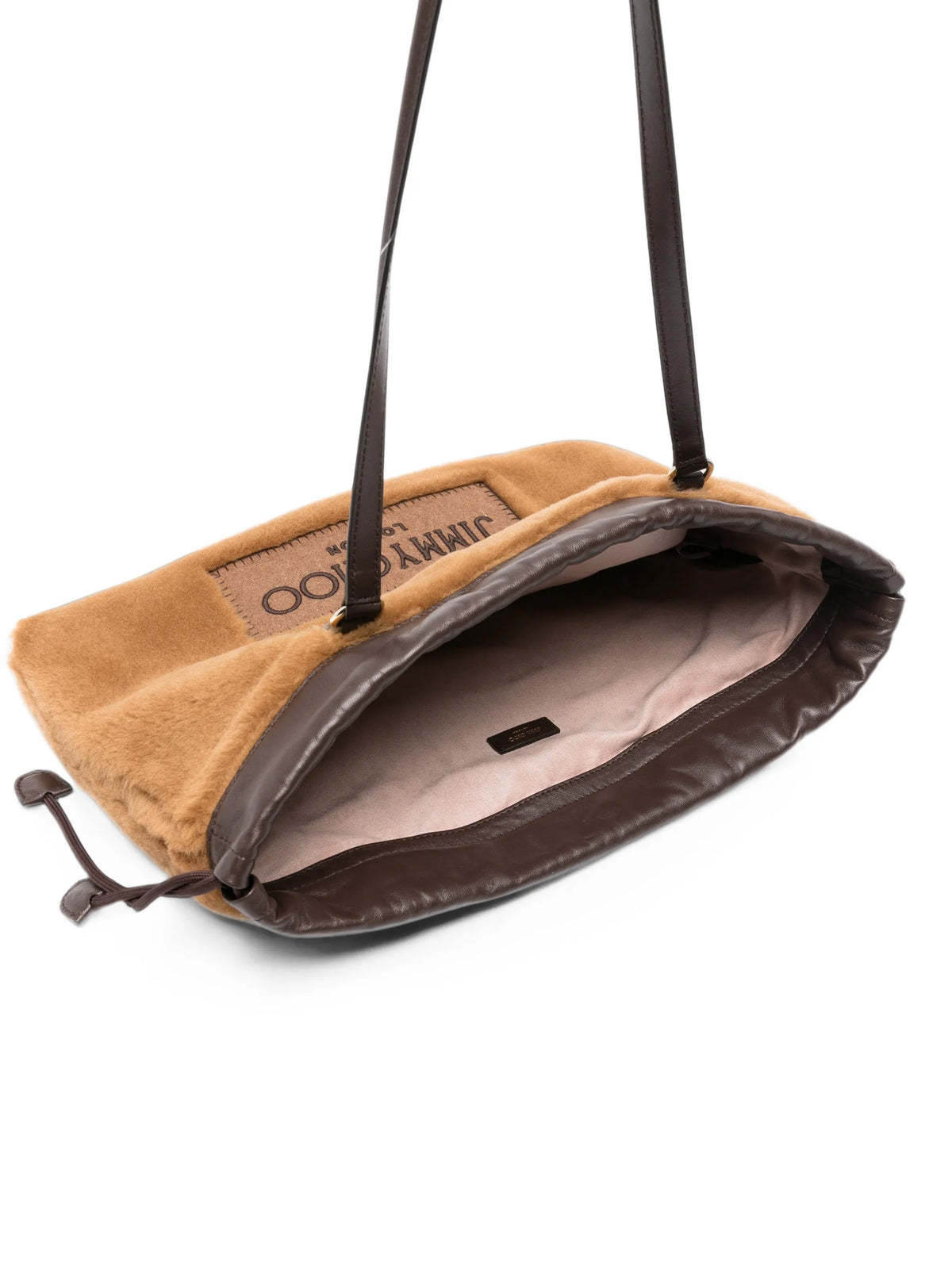 drawstring shearling tote bag