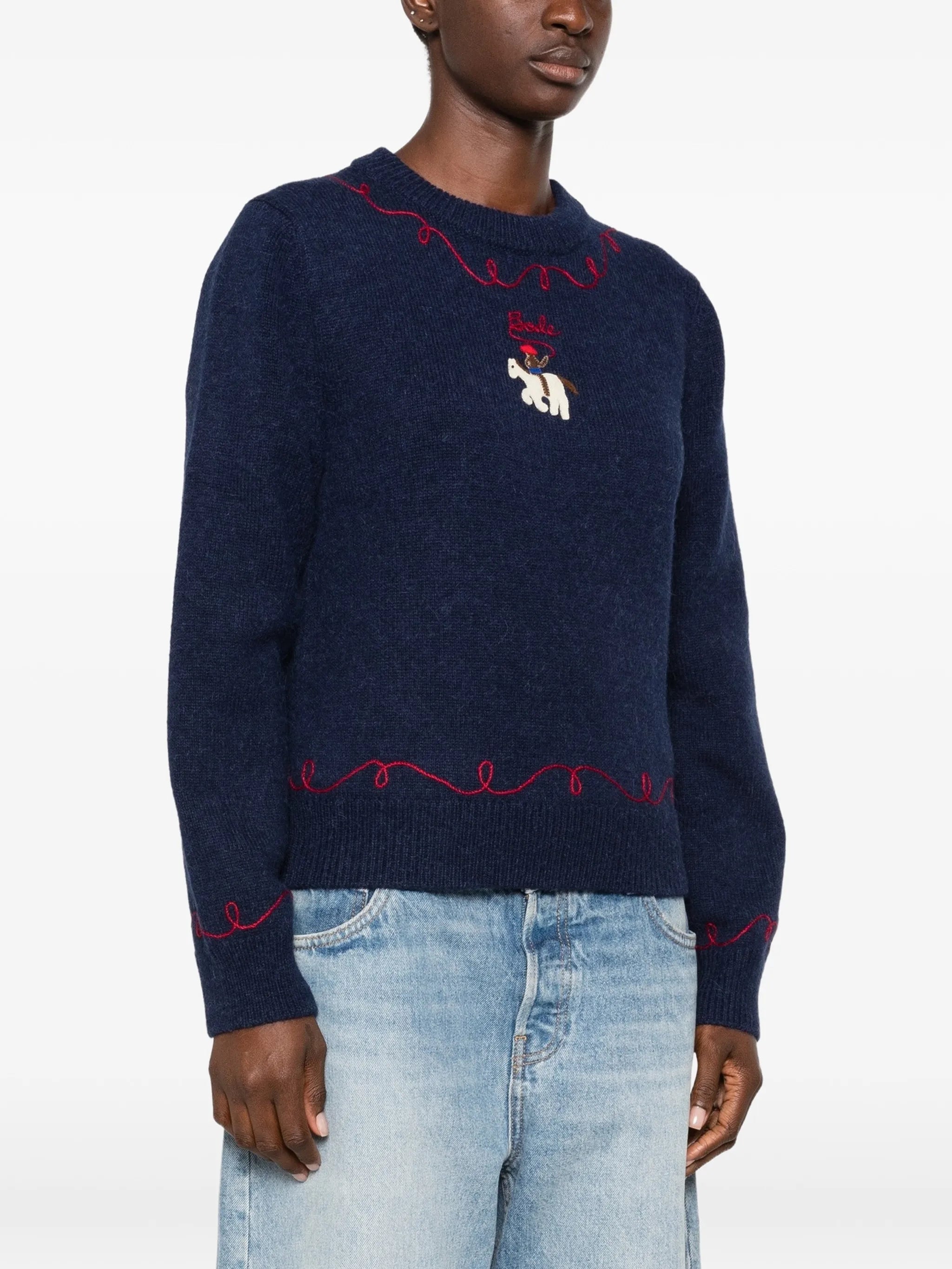 cowboy-appliqué sweater