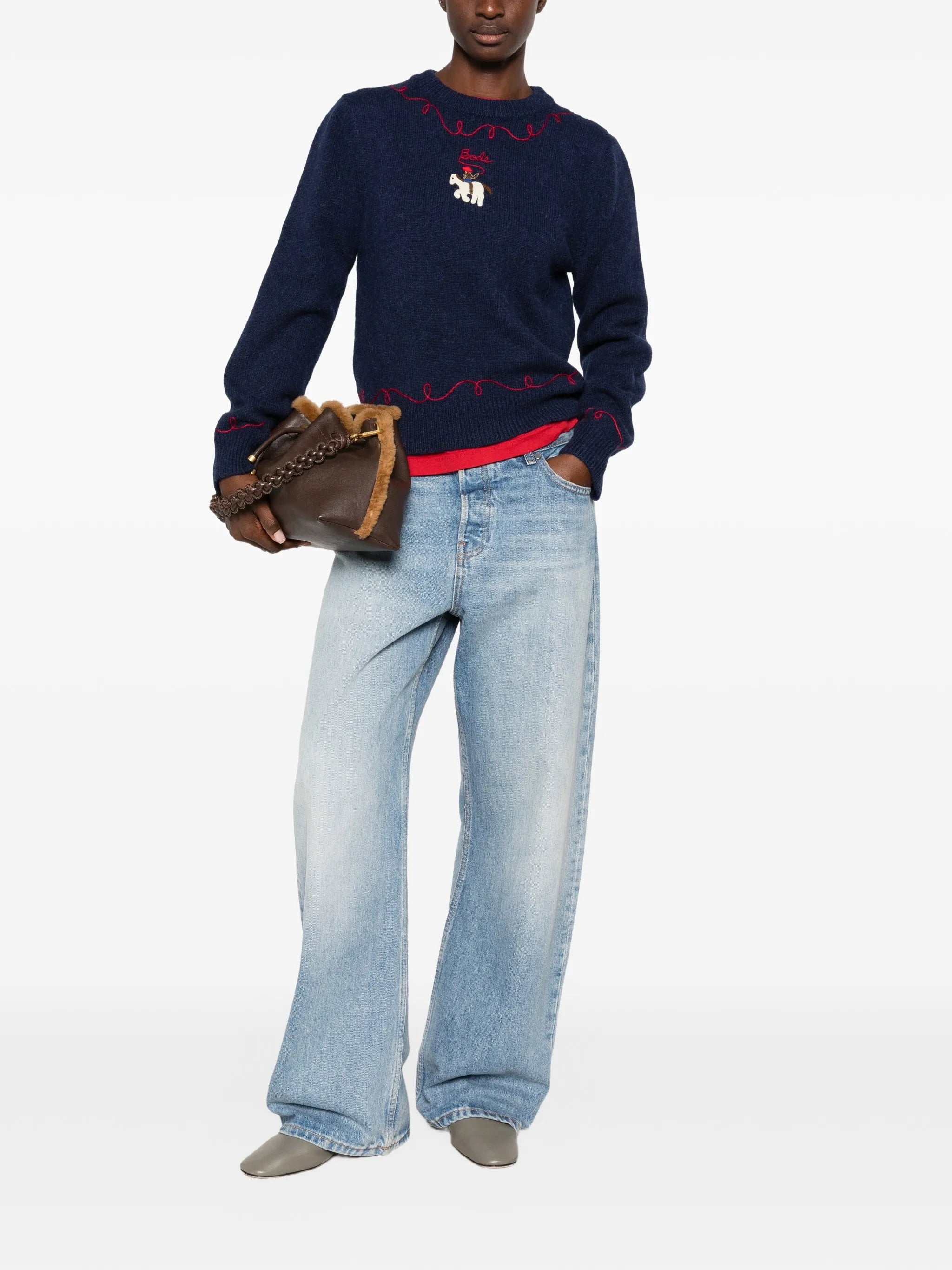 cowboy-appliqué sweater