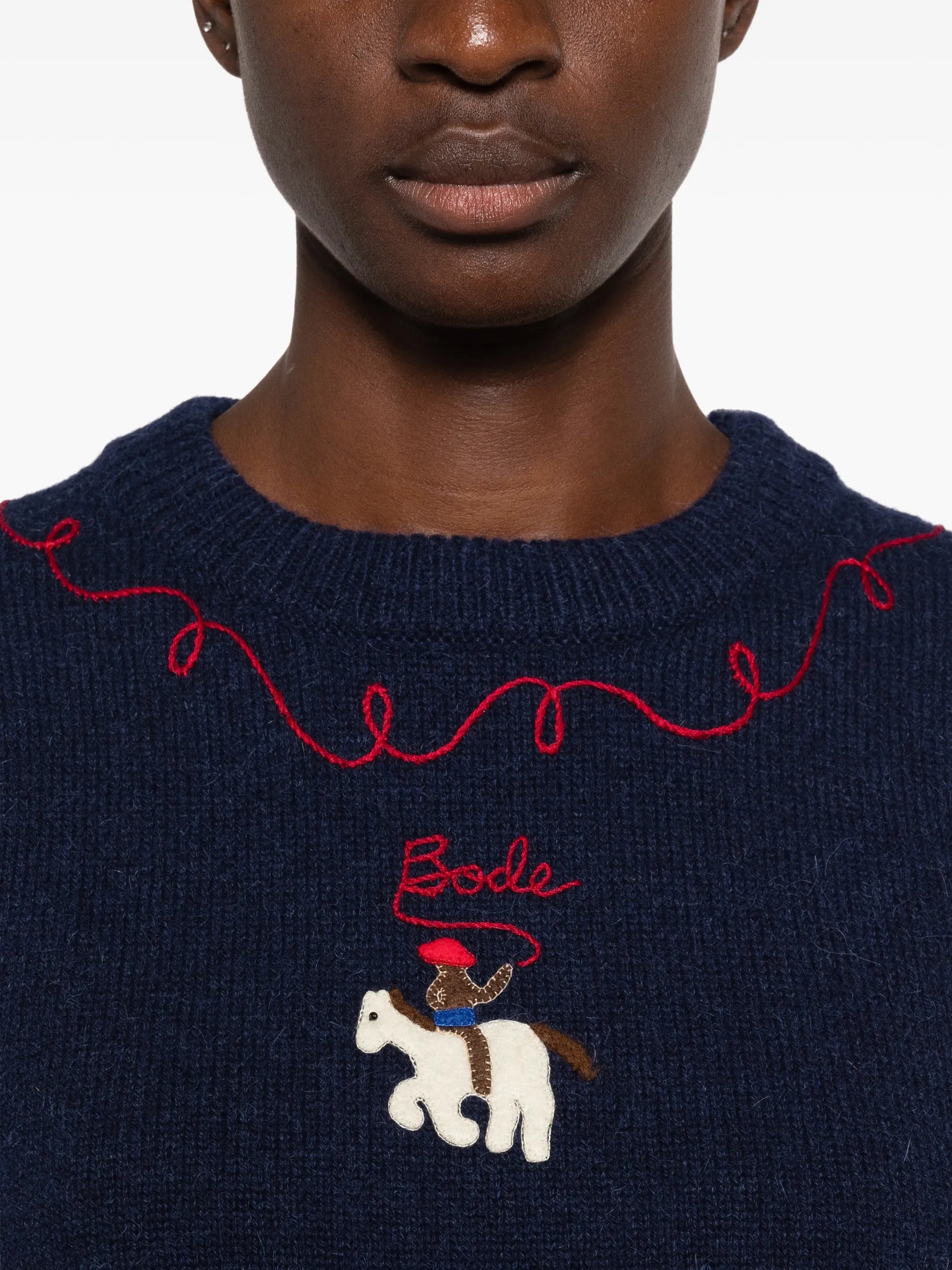 cowboy-appliqué sweater