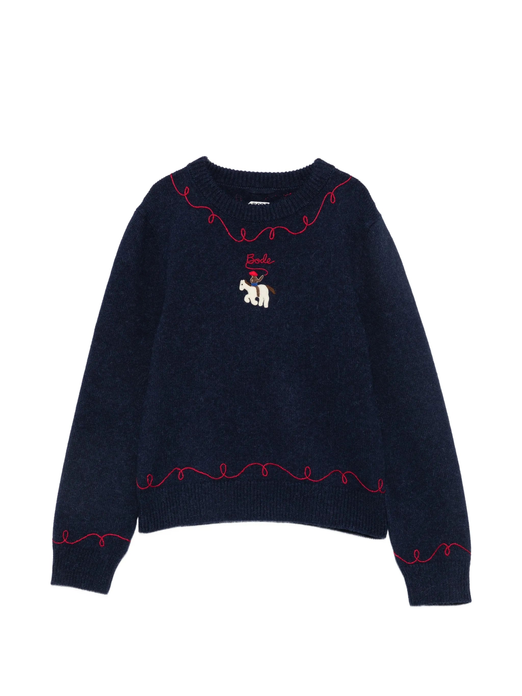 cowboy-appliqué sweater