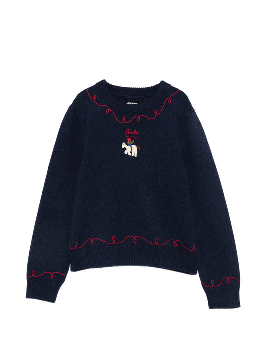 cowboy-appliqué sweater