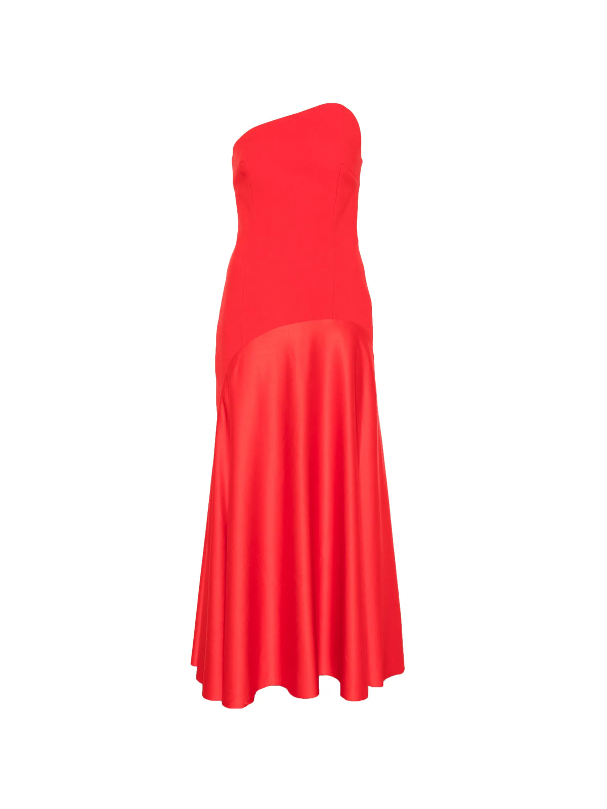 asymmetric-neck panels maxi dress