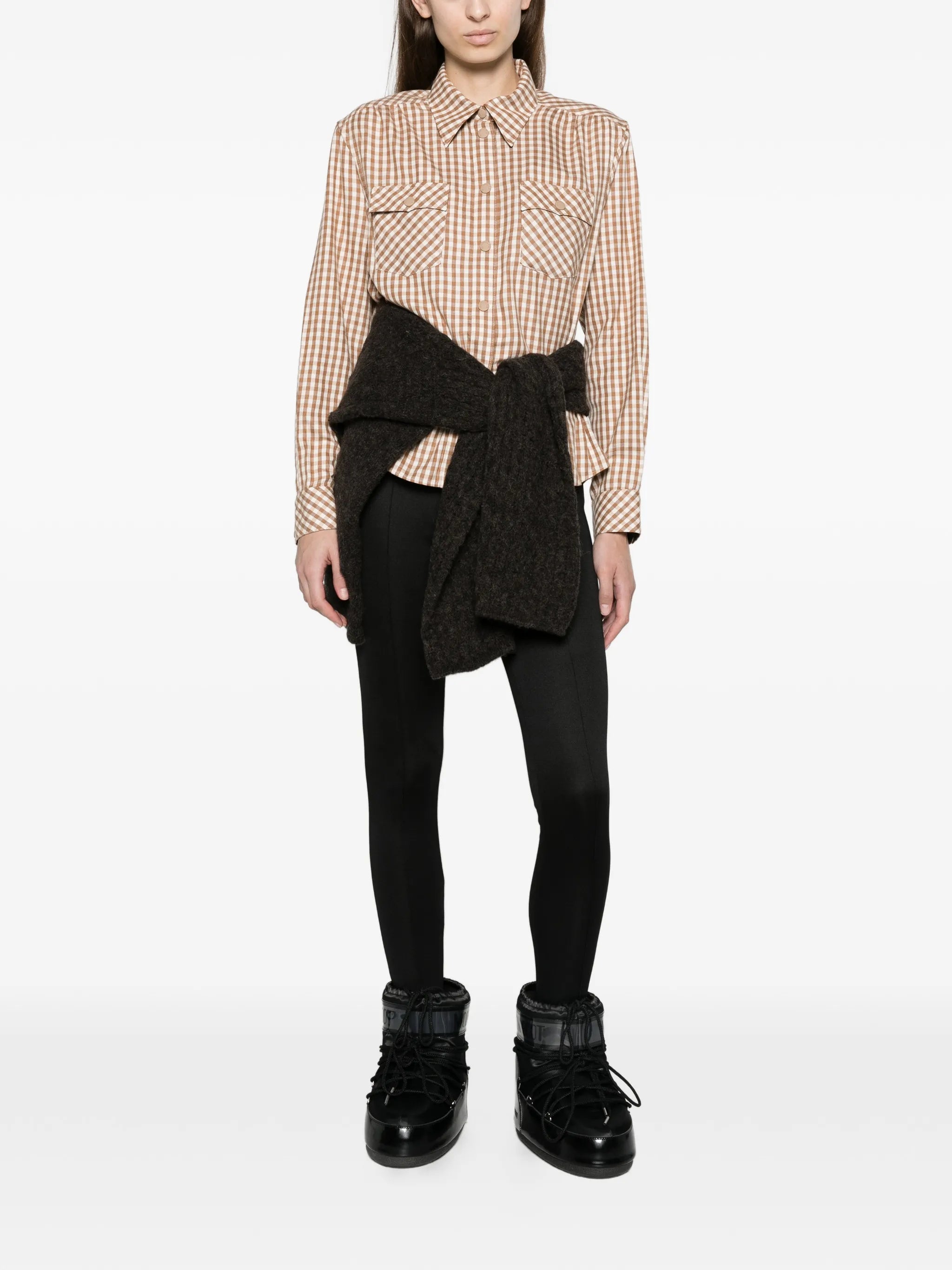 checkered-print shirt