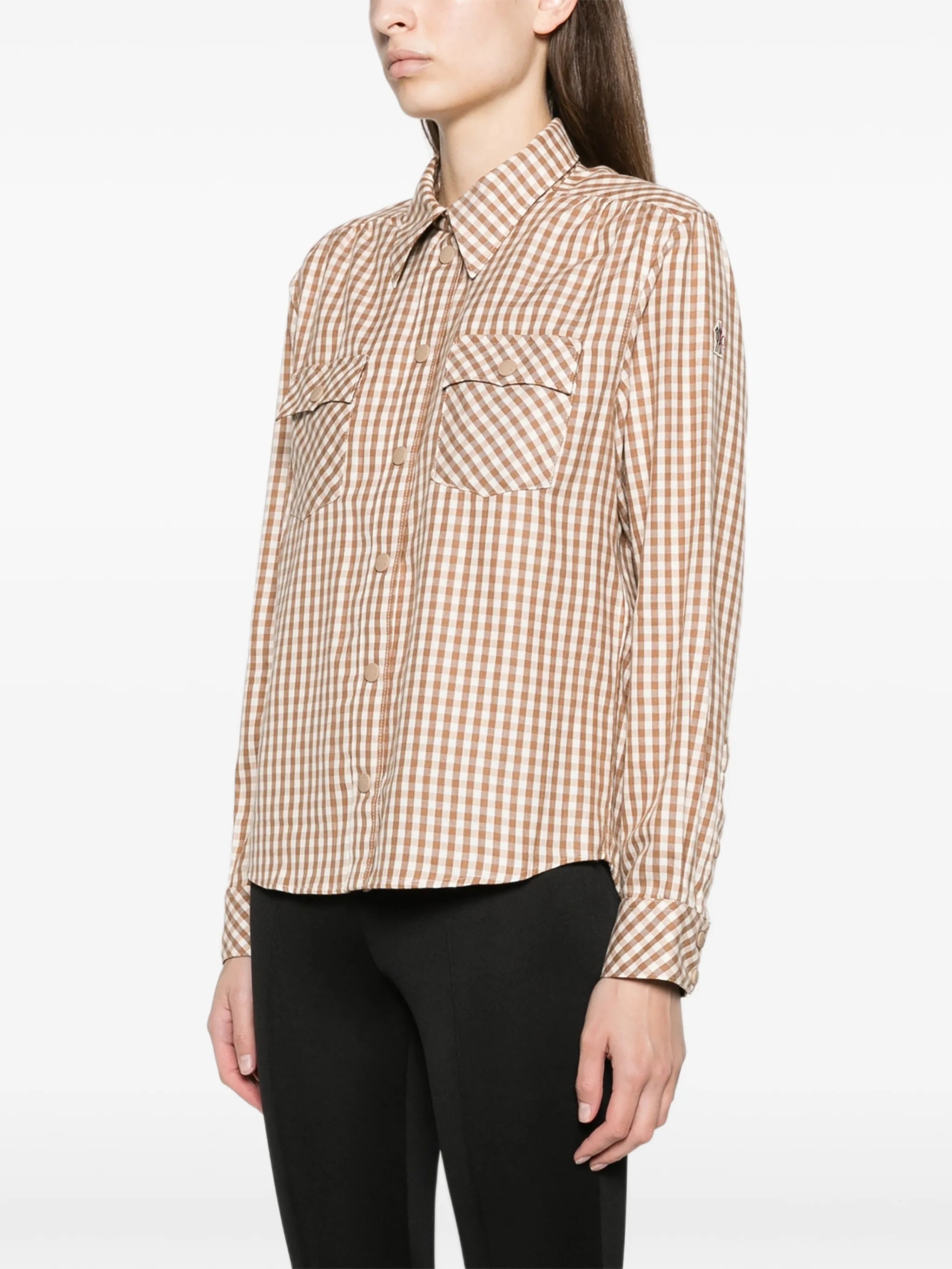 checkered-print shirt