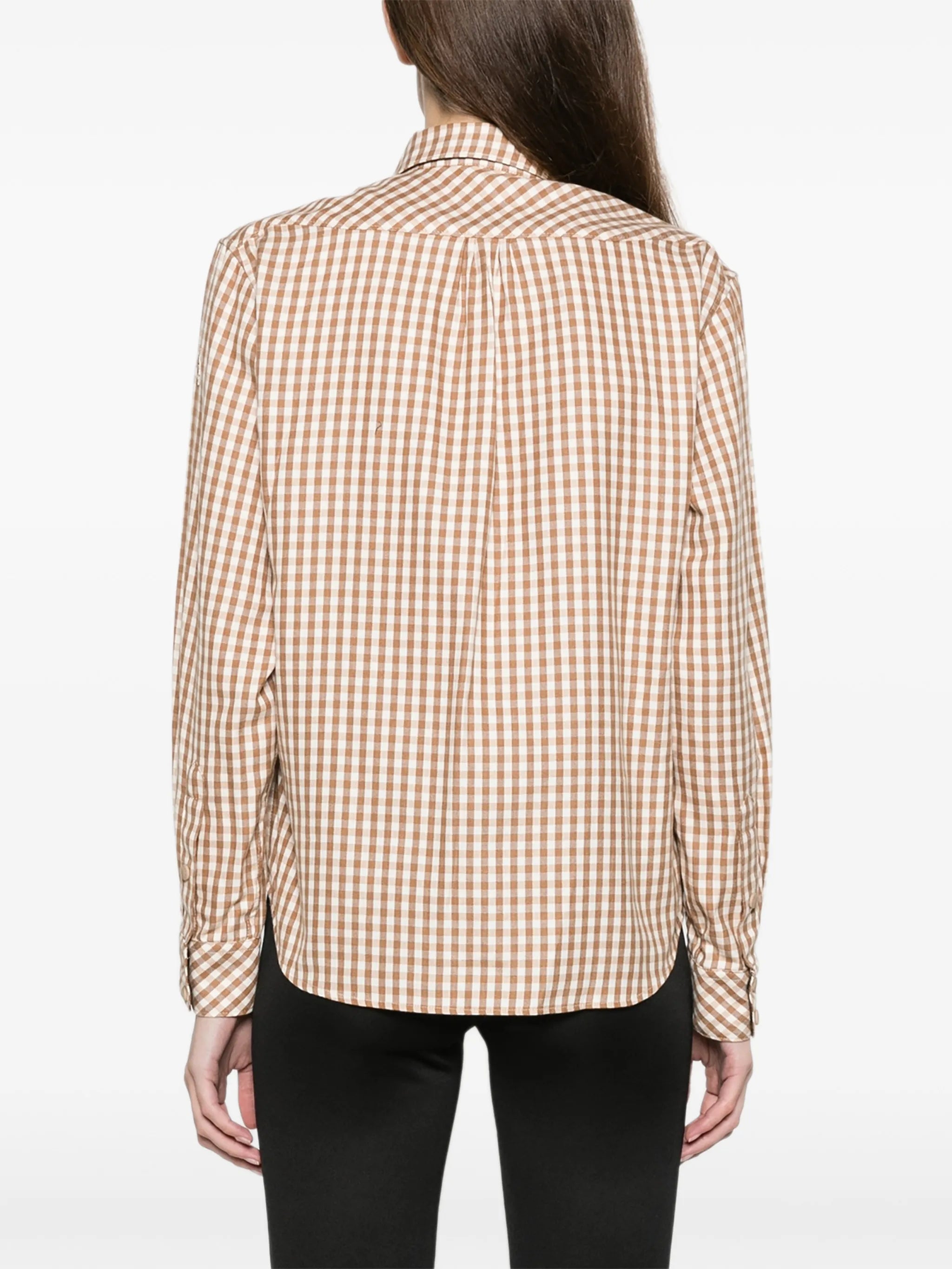 checkered-print shirt