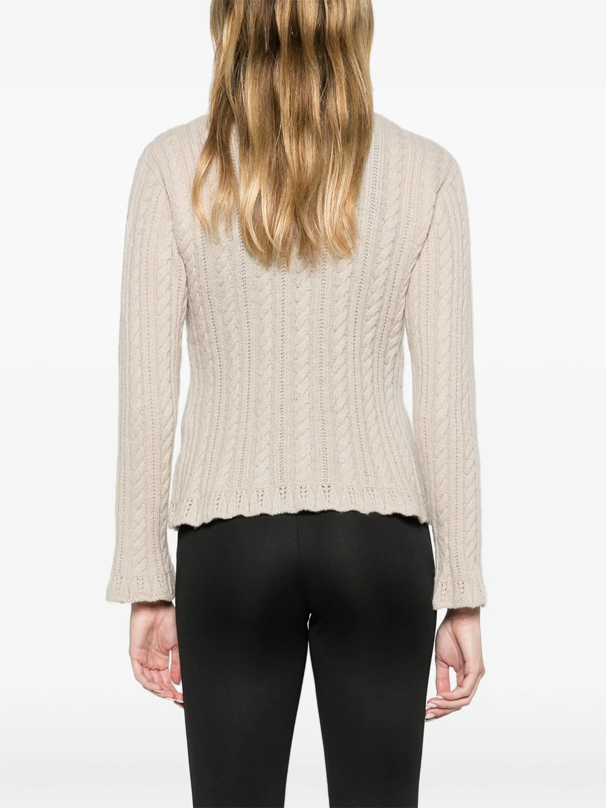 cable-knit roll-neck sweater