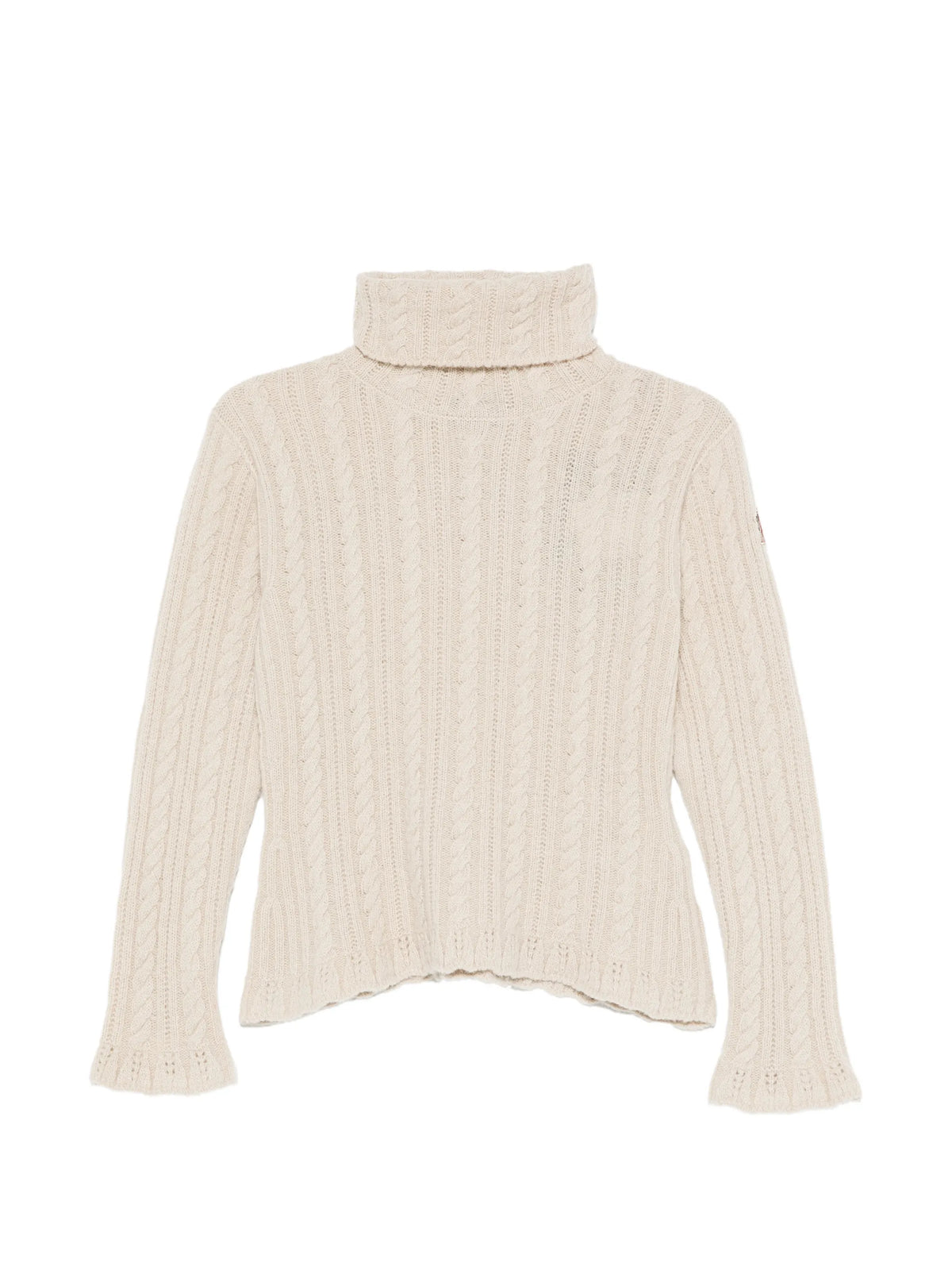 cable-knit roll-neck sweater