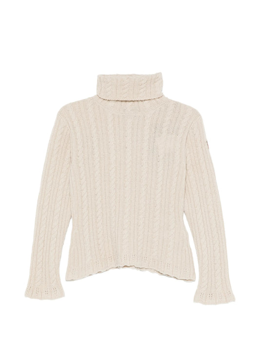 cable-knit roll-neck sweater