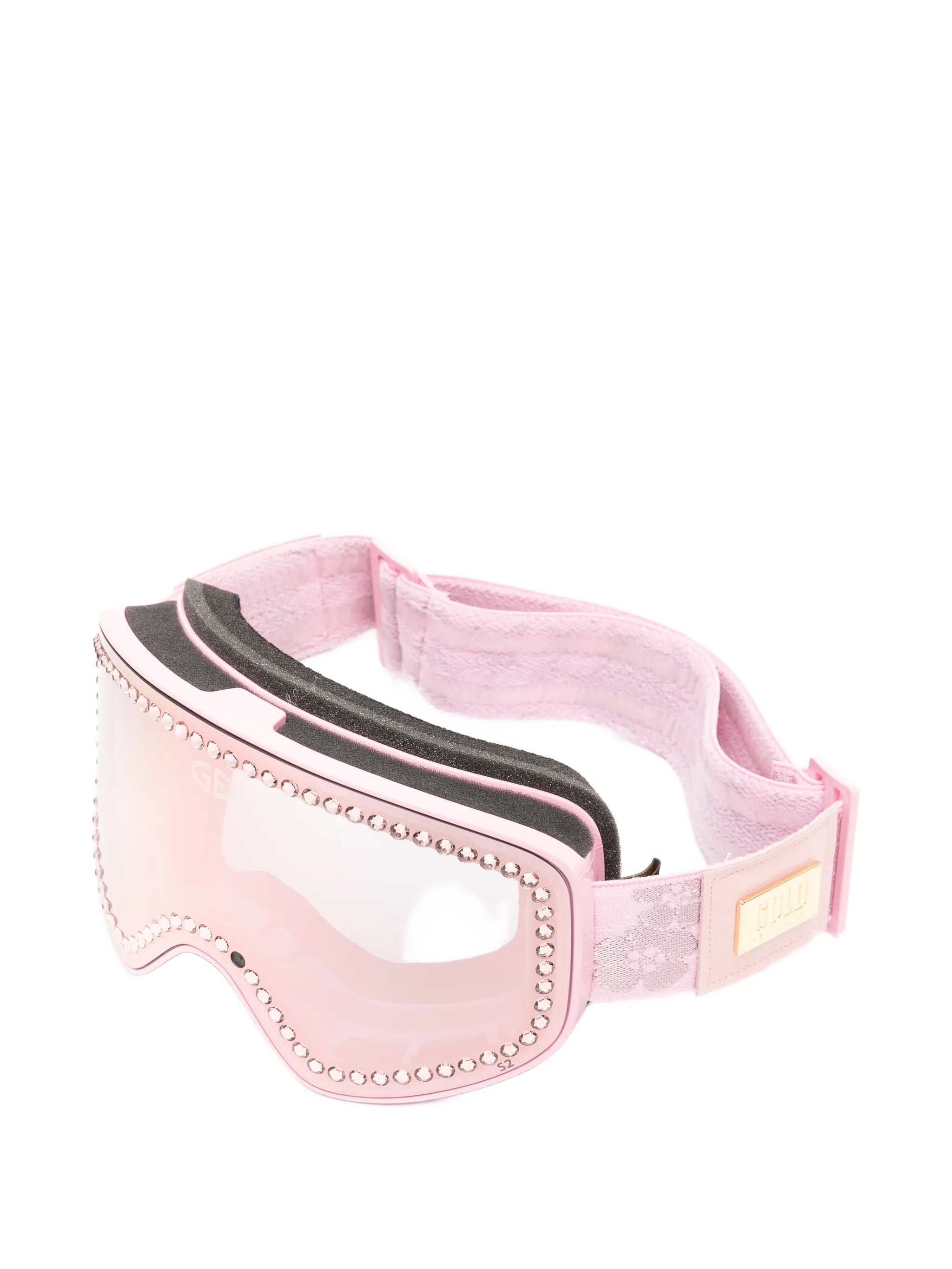 Gold Bloom crystal-embellished ski goggles