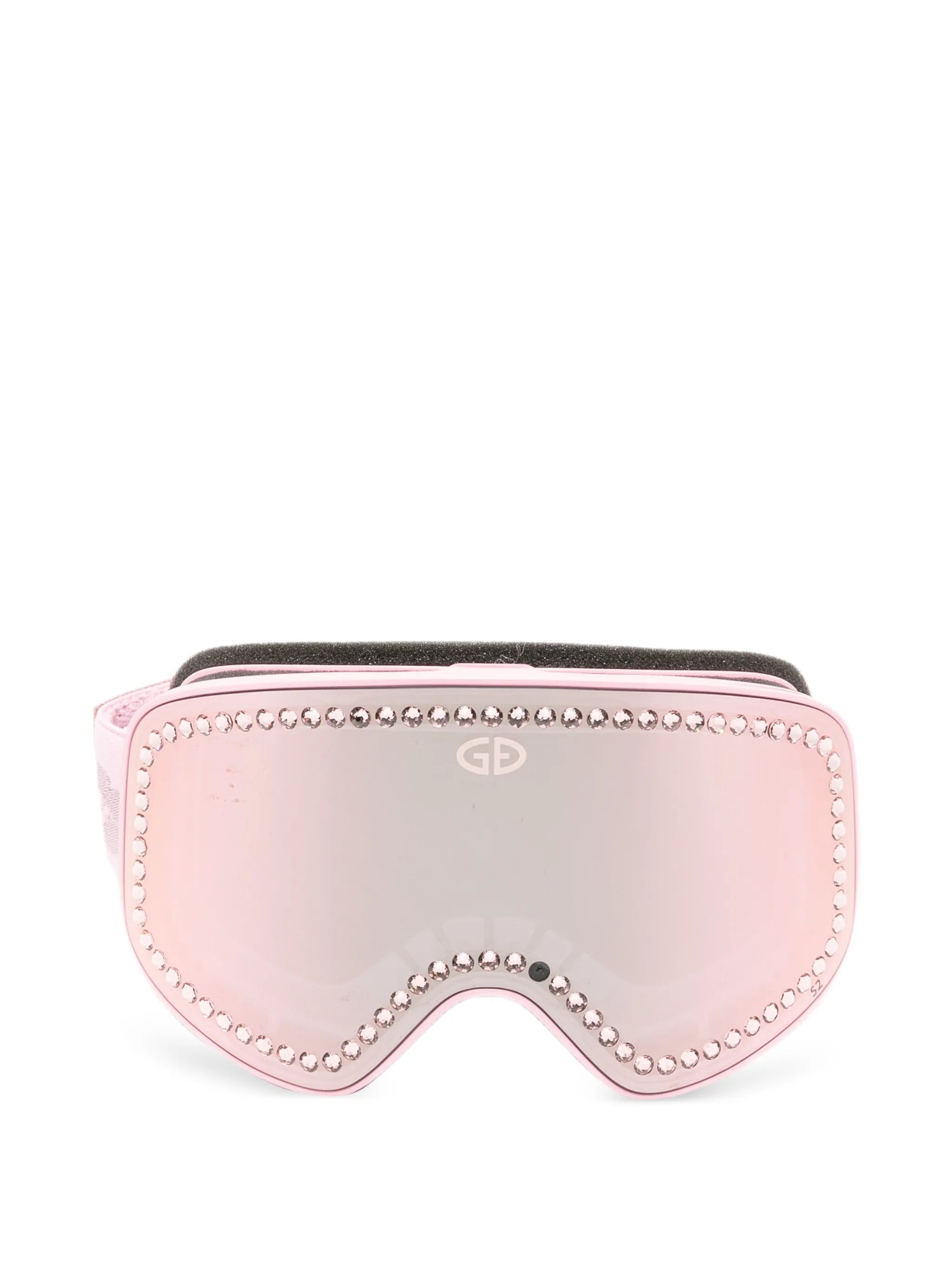 Gold Bloom crystal-embellished ski goggles
