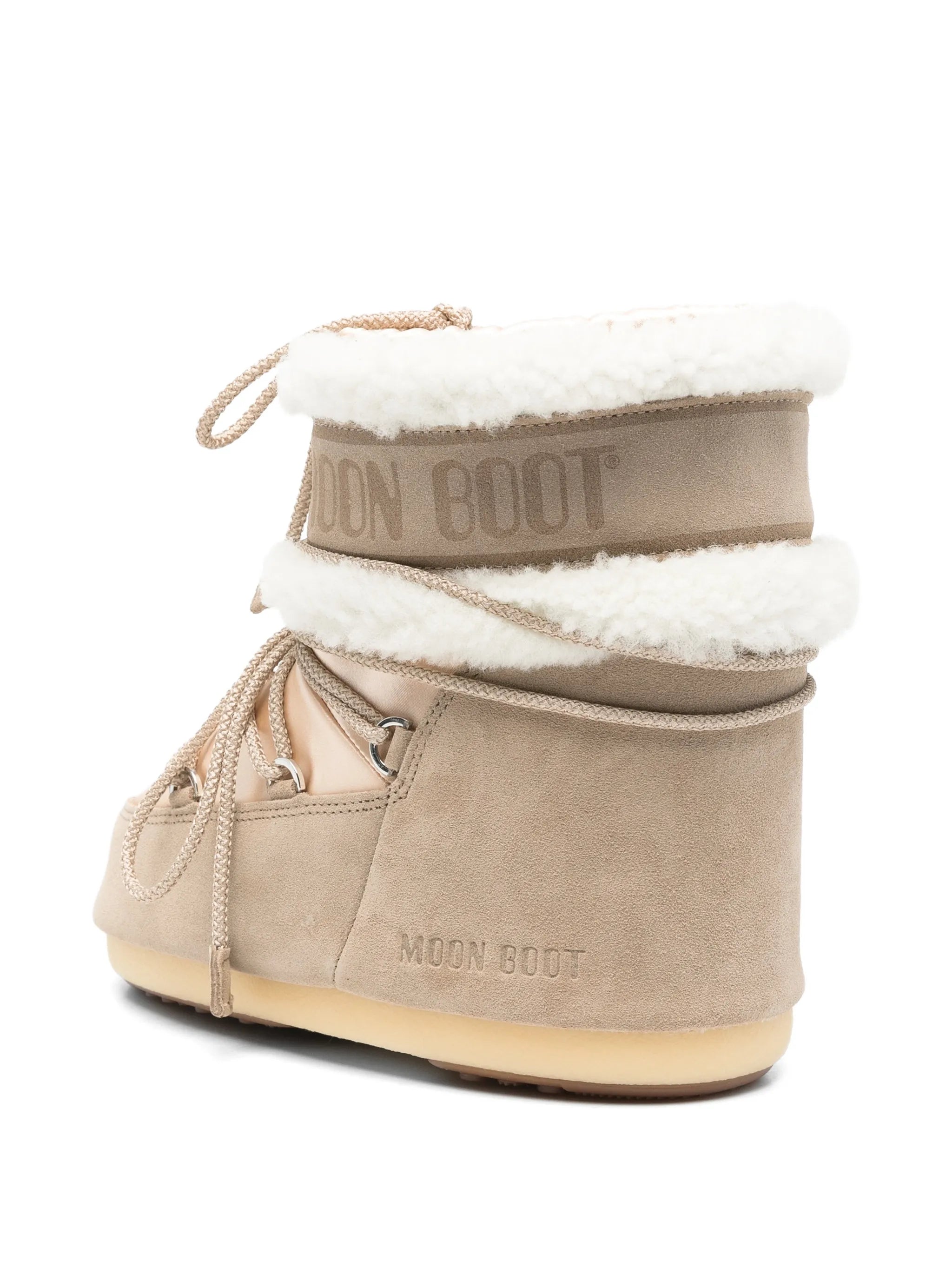 shearling-trim lace-up boots