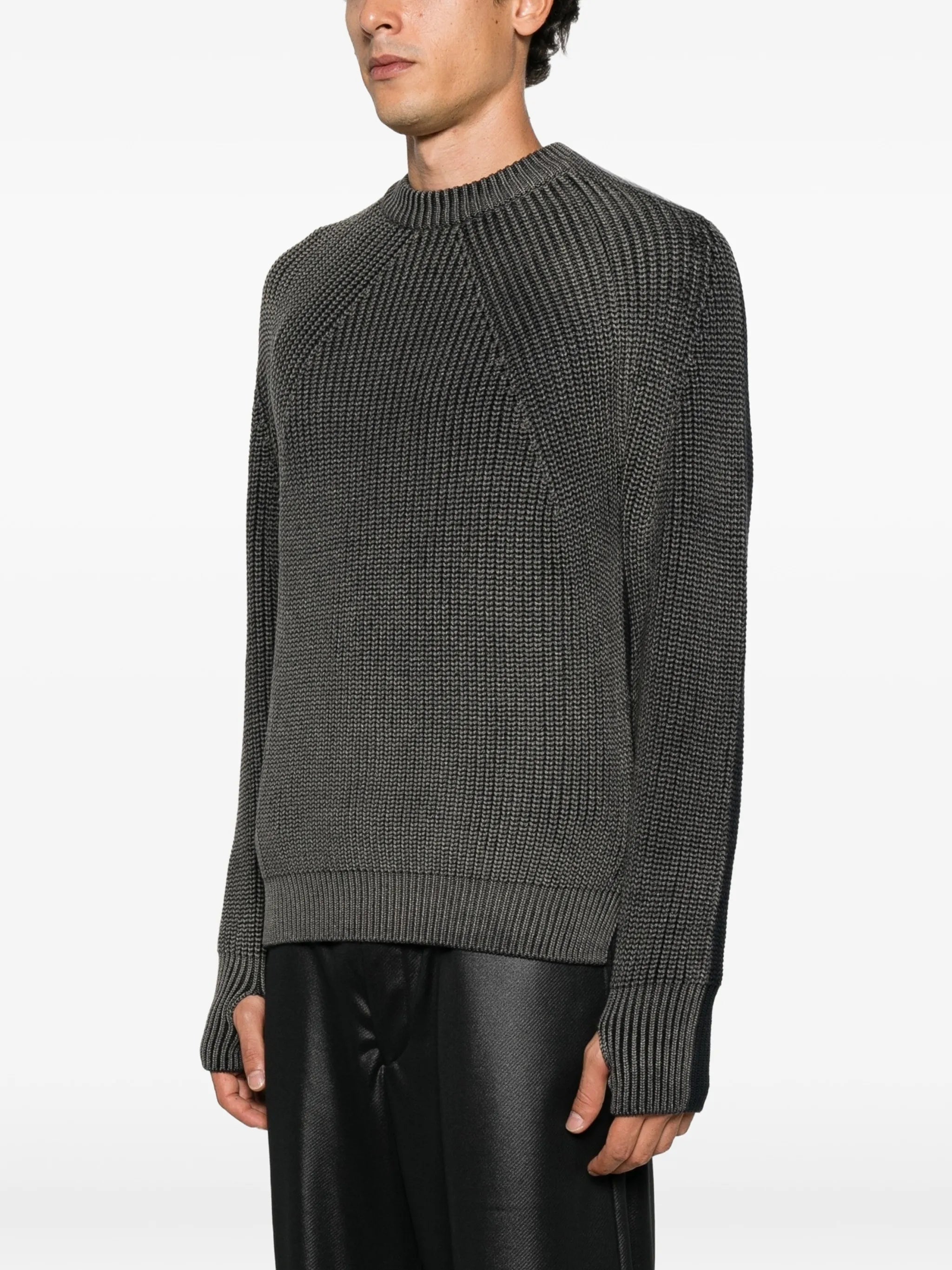 heavy-ribbed raglan-sleeve sweater
