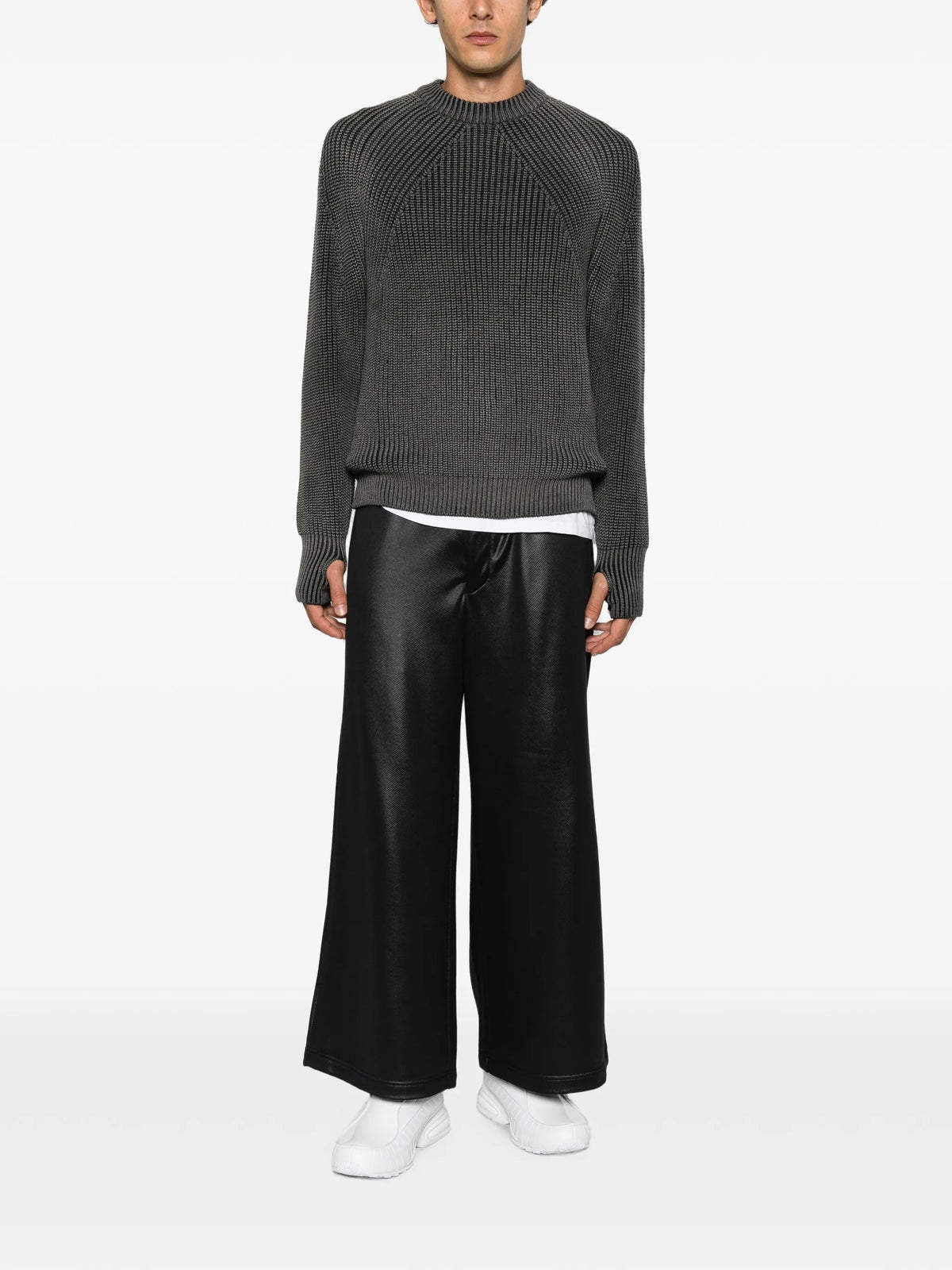 heavy-ribbed raglan-sleeve sweater