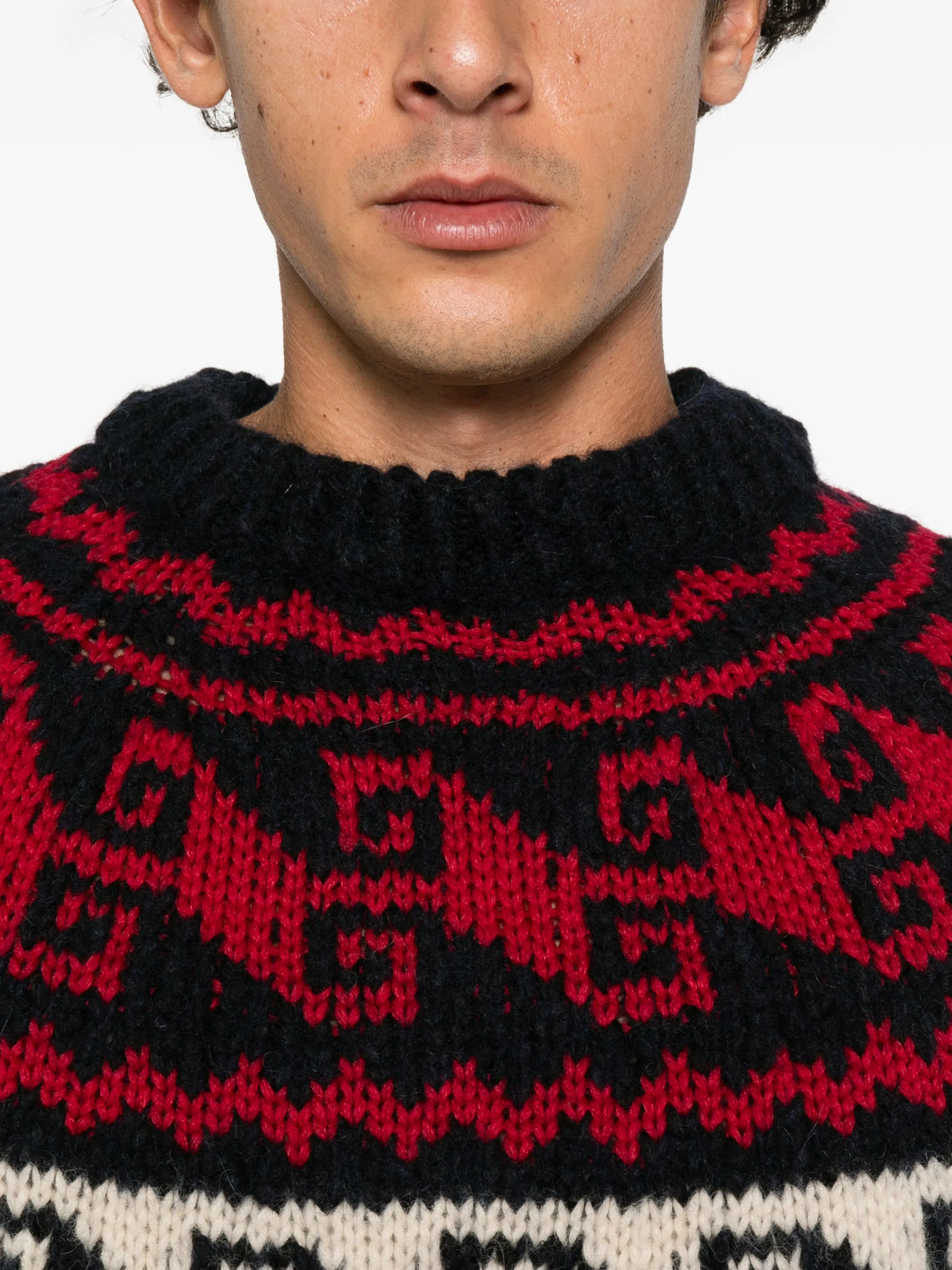 geometric jacquard-knit sweater