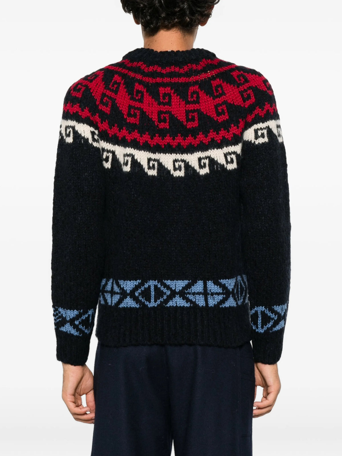 geometric jacquard-knit sweater