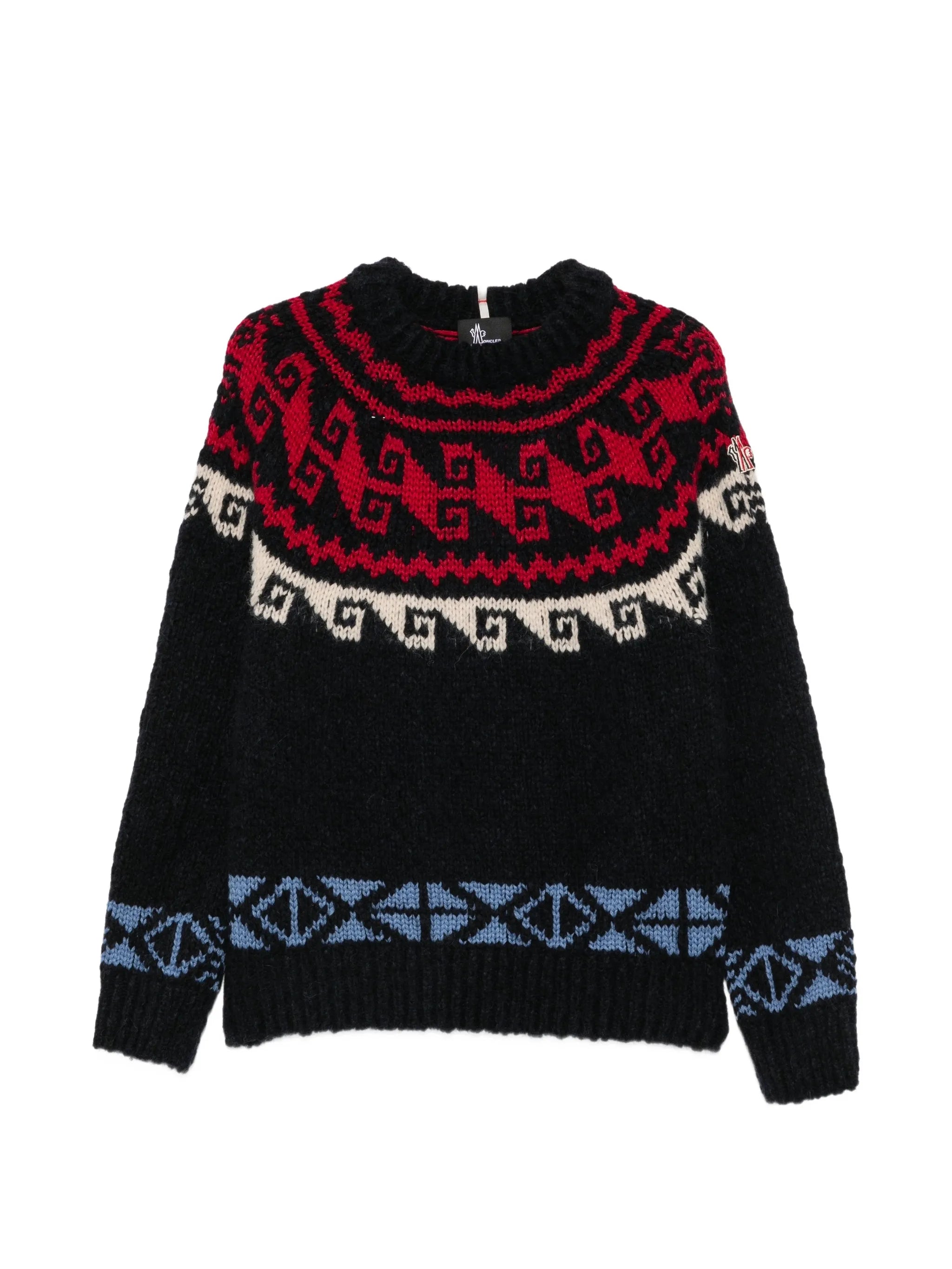 geometric jacquard-knit sweater