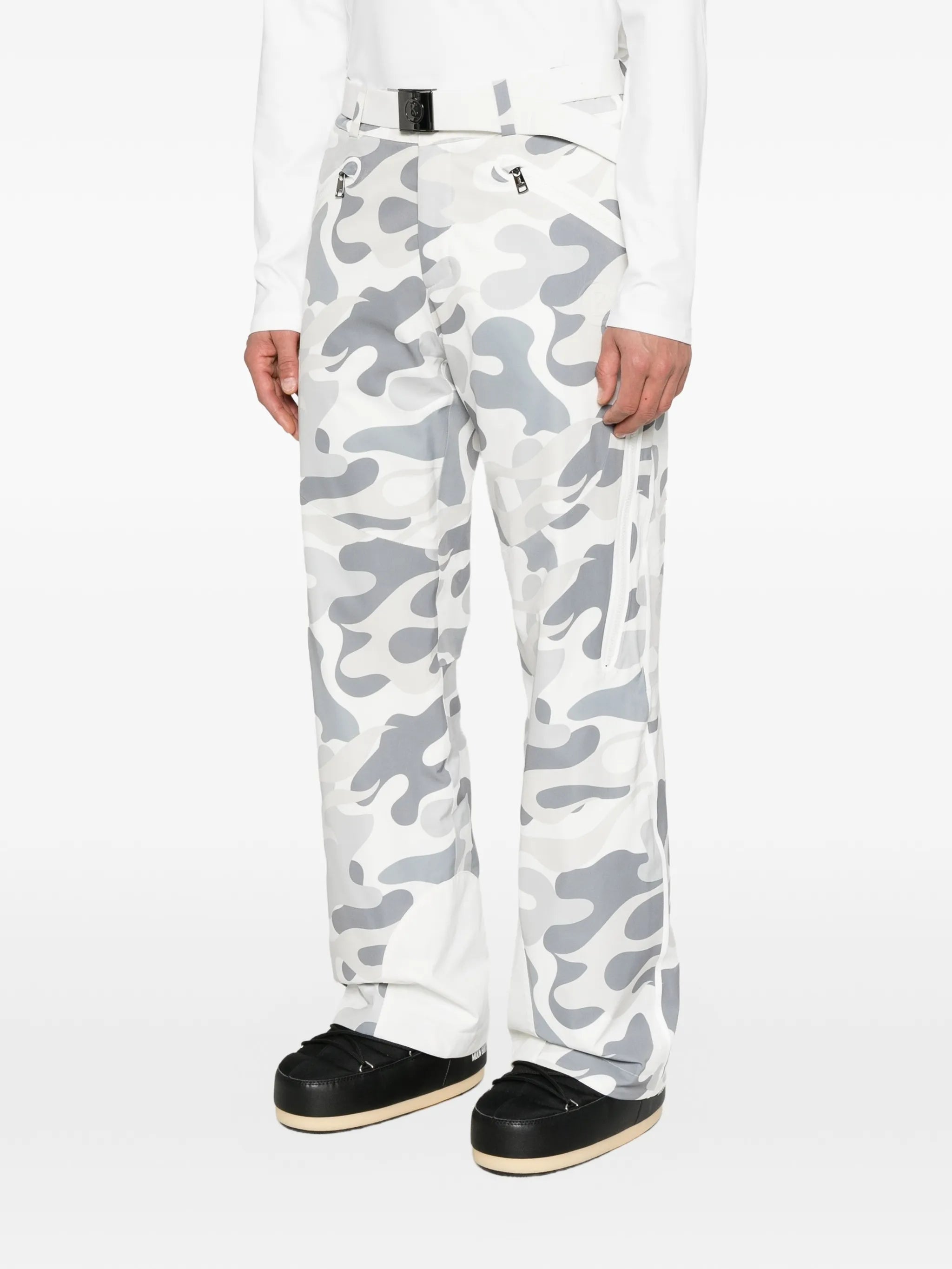 Tim-T camo-print belted ski bottoms