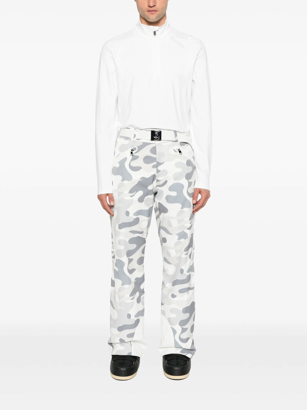 Tim-T camo-print belted ski bottoms