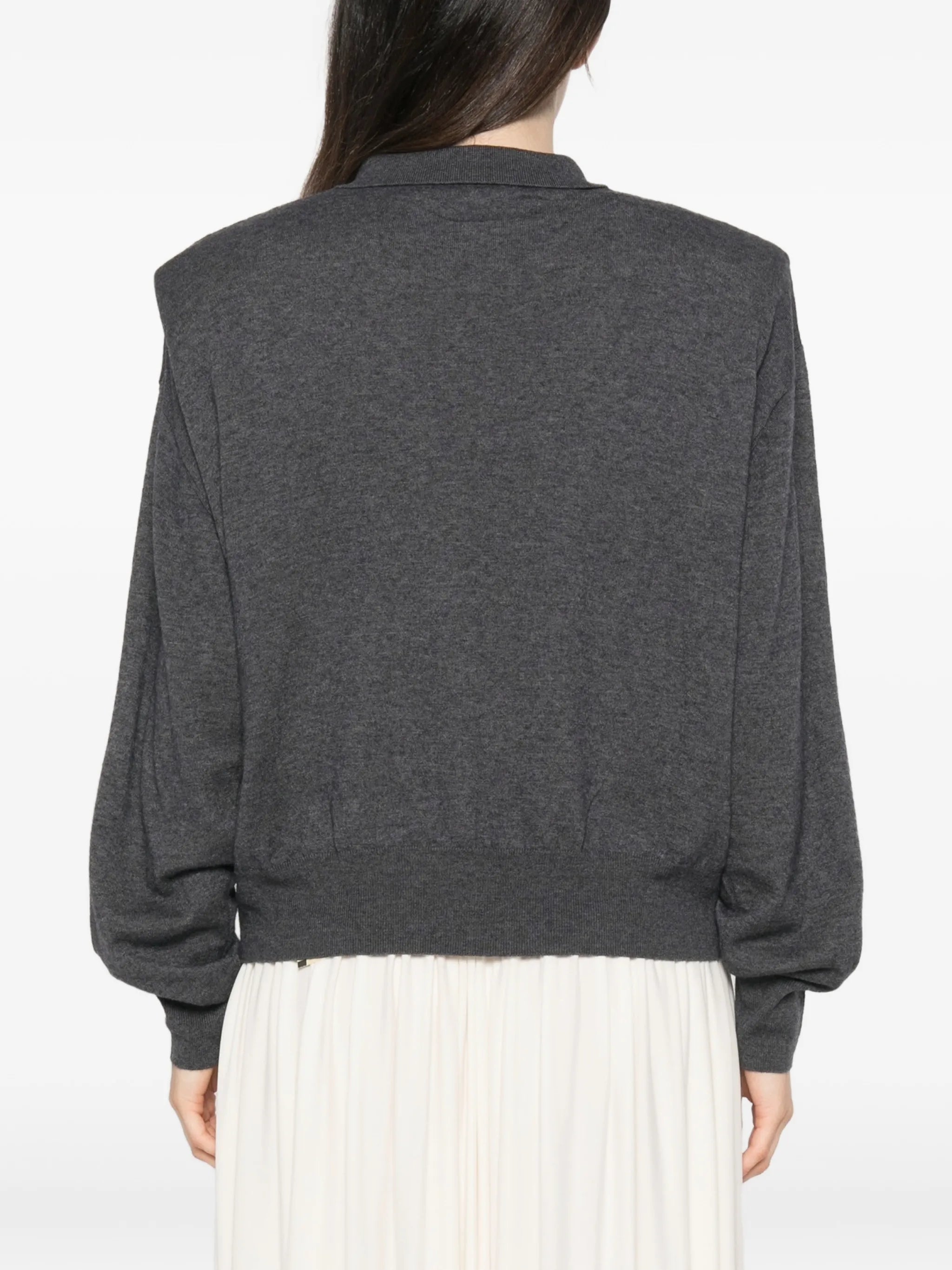 padded-shoulder polo top
